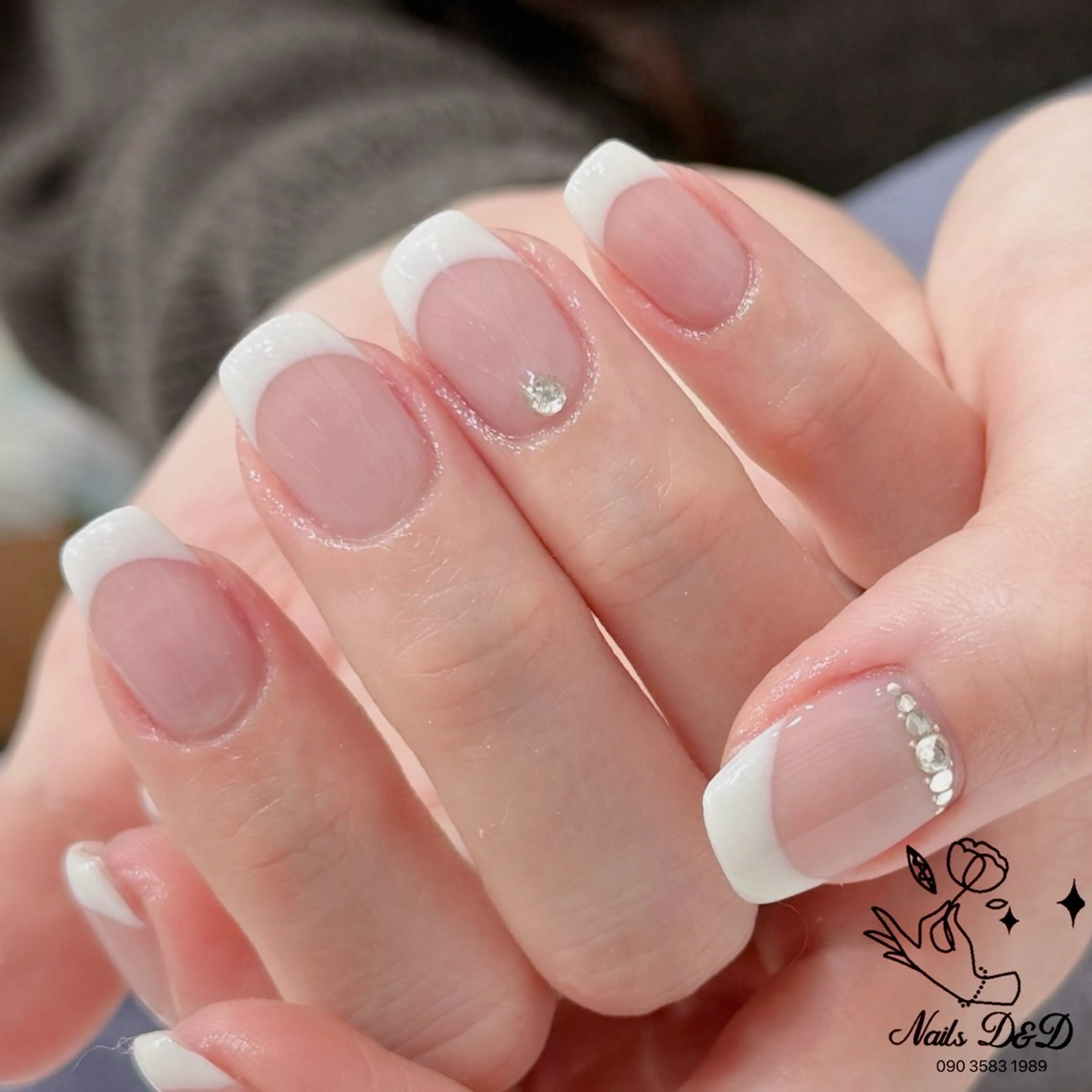 🌸モデル募集🌸 ワンカラージェル フレンチ アート2本  ( オフなし)   ¥4500の写真