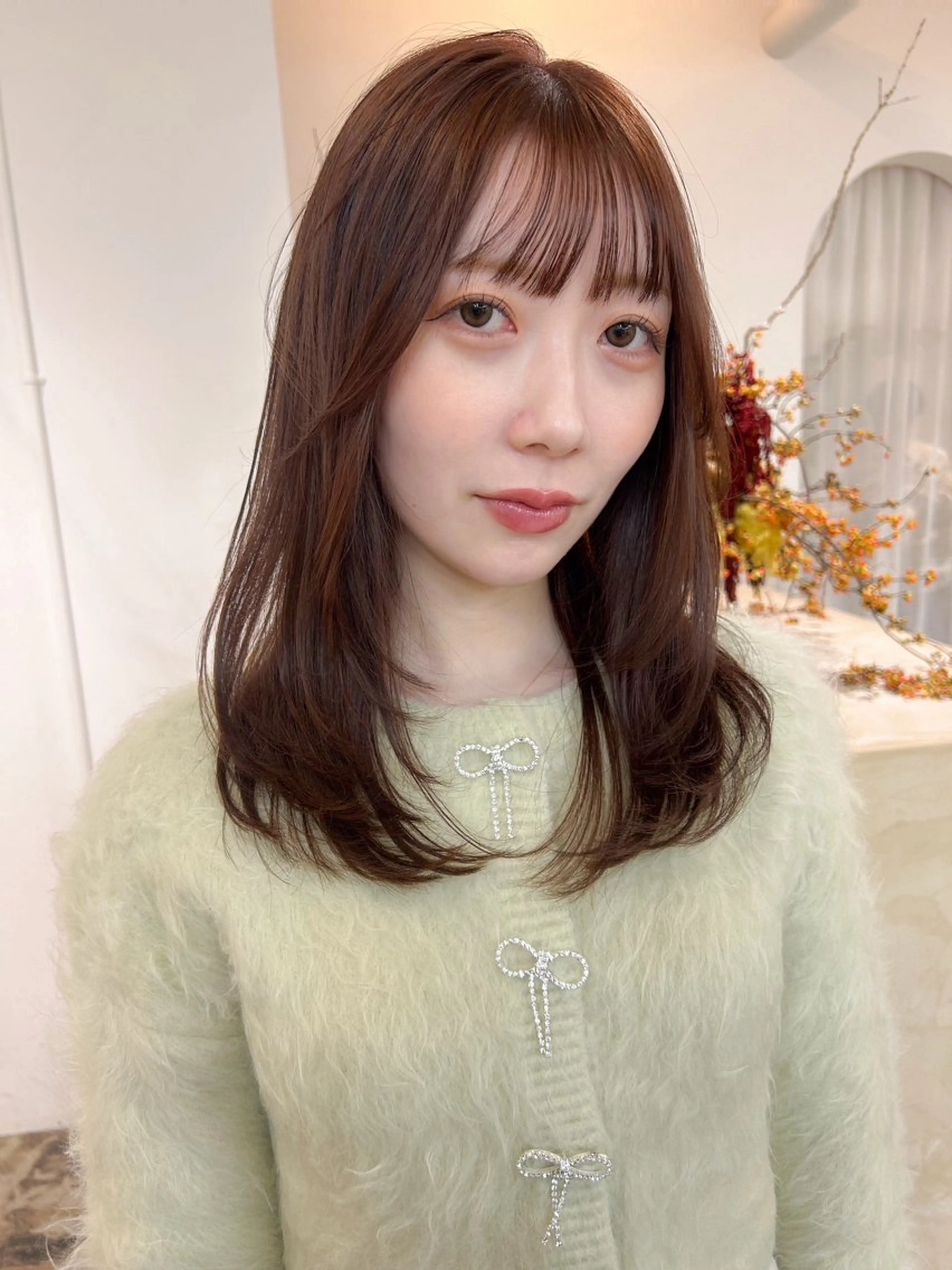 セミロング カラー 原 瑞希のヘアスタイル