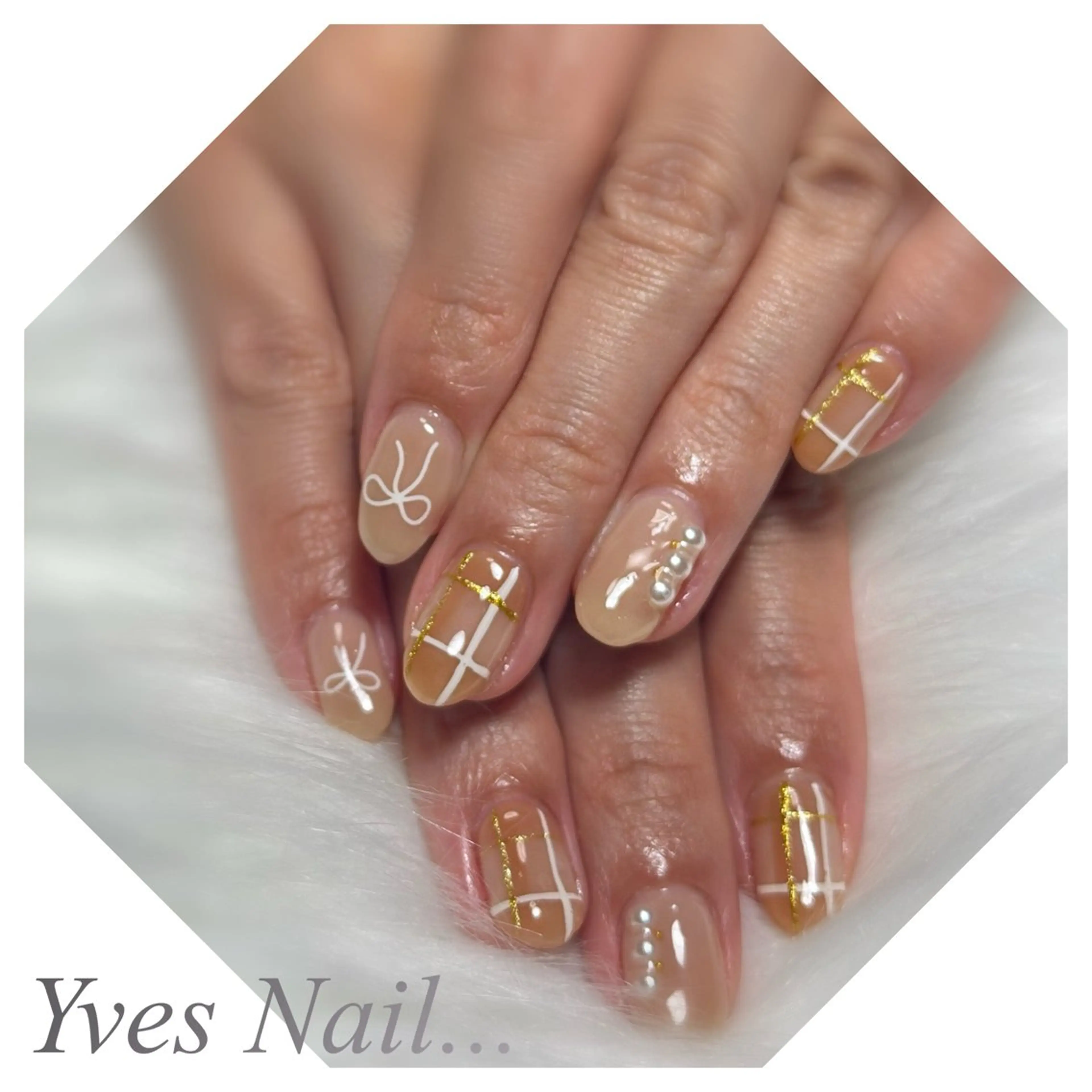 ネイル リボン ハンドネイル kanno yのネイルデザイン