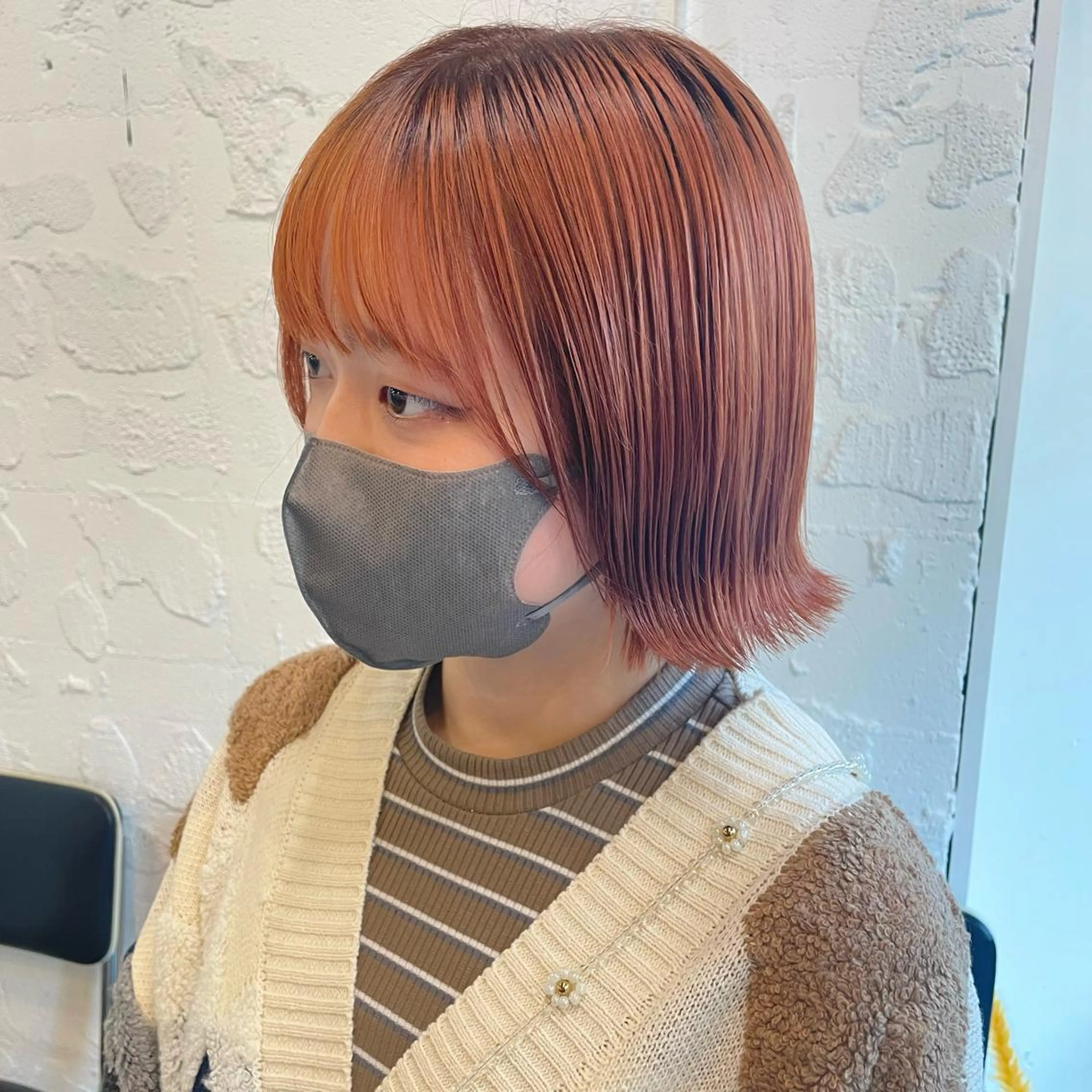 ミディアム カラー カット ヘアカラー トリートメント 🌿レイヤーボブ/パ ーマ🌿　木梨健太のヘアスタイル