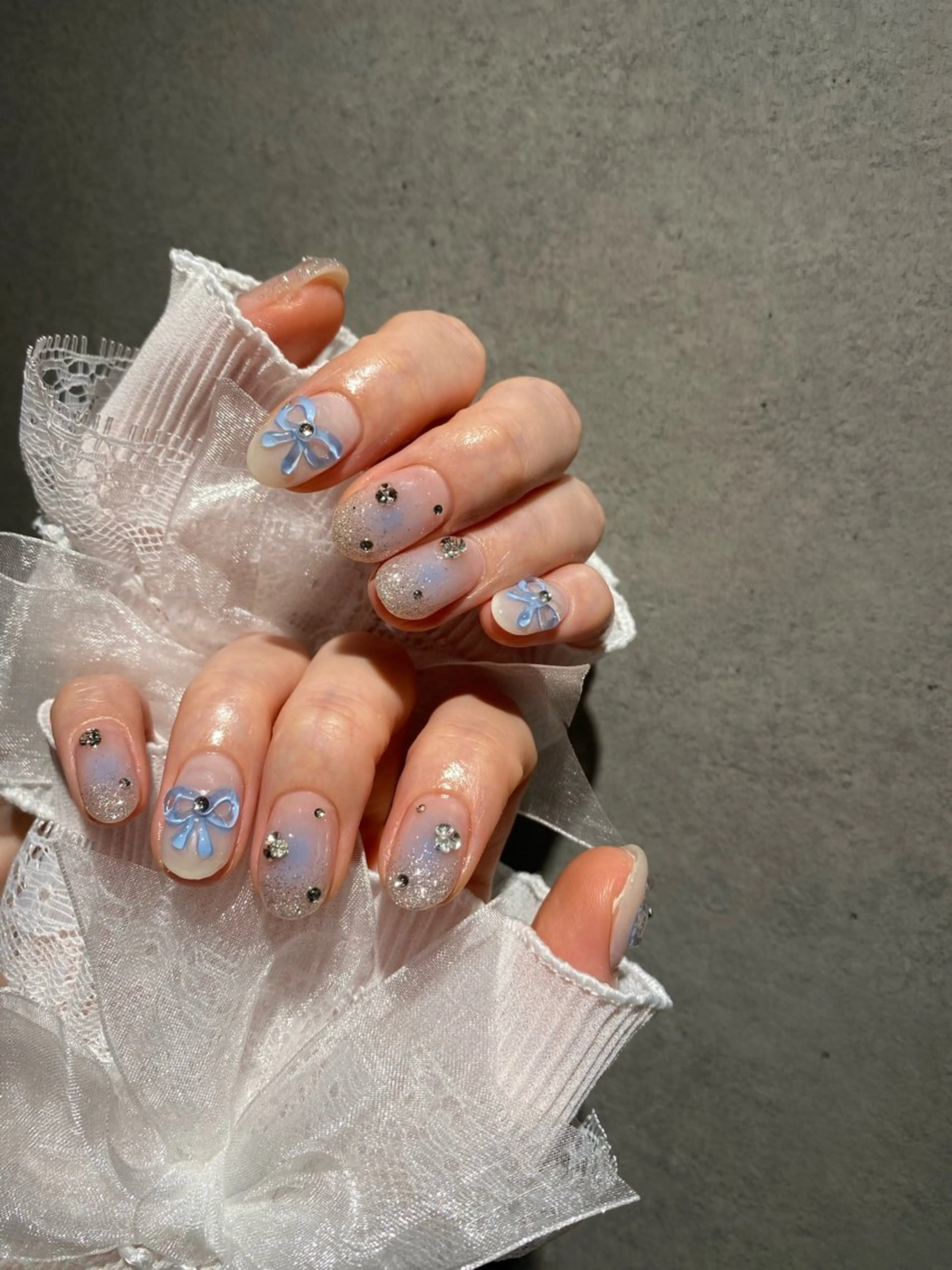 ネイル I-nailロング /ワンホン/キラキラのネイルデザイン