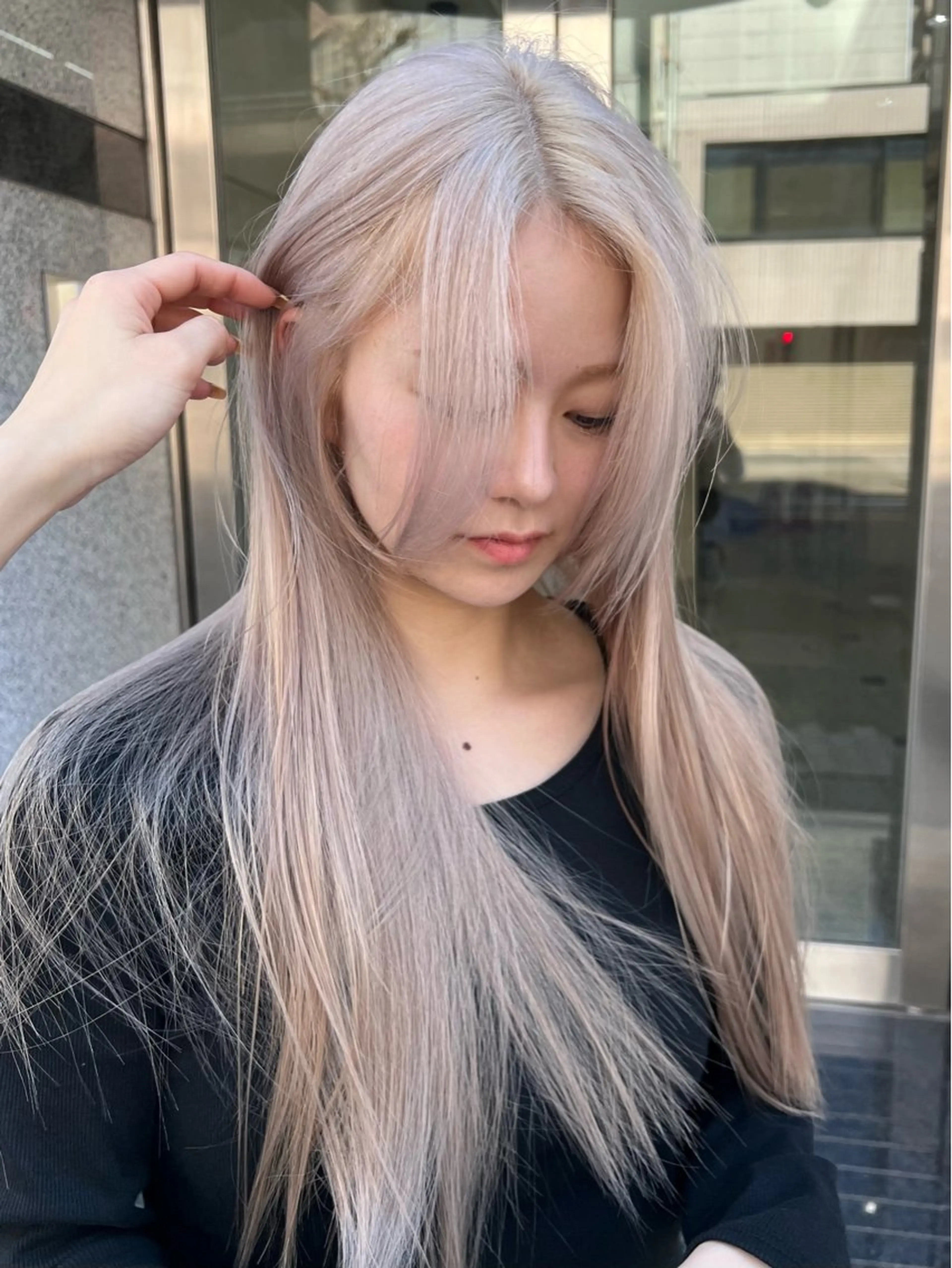 ロング ヘアカラー トリートメント 富田 紗世のヘアスタイル