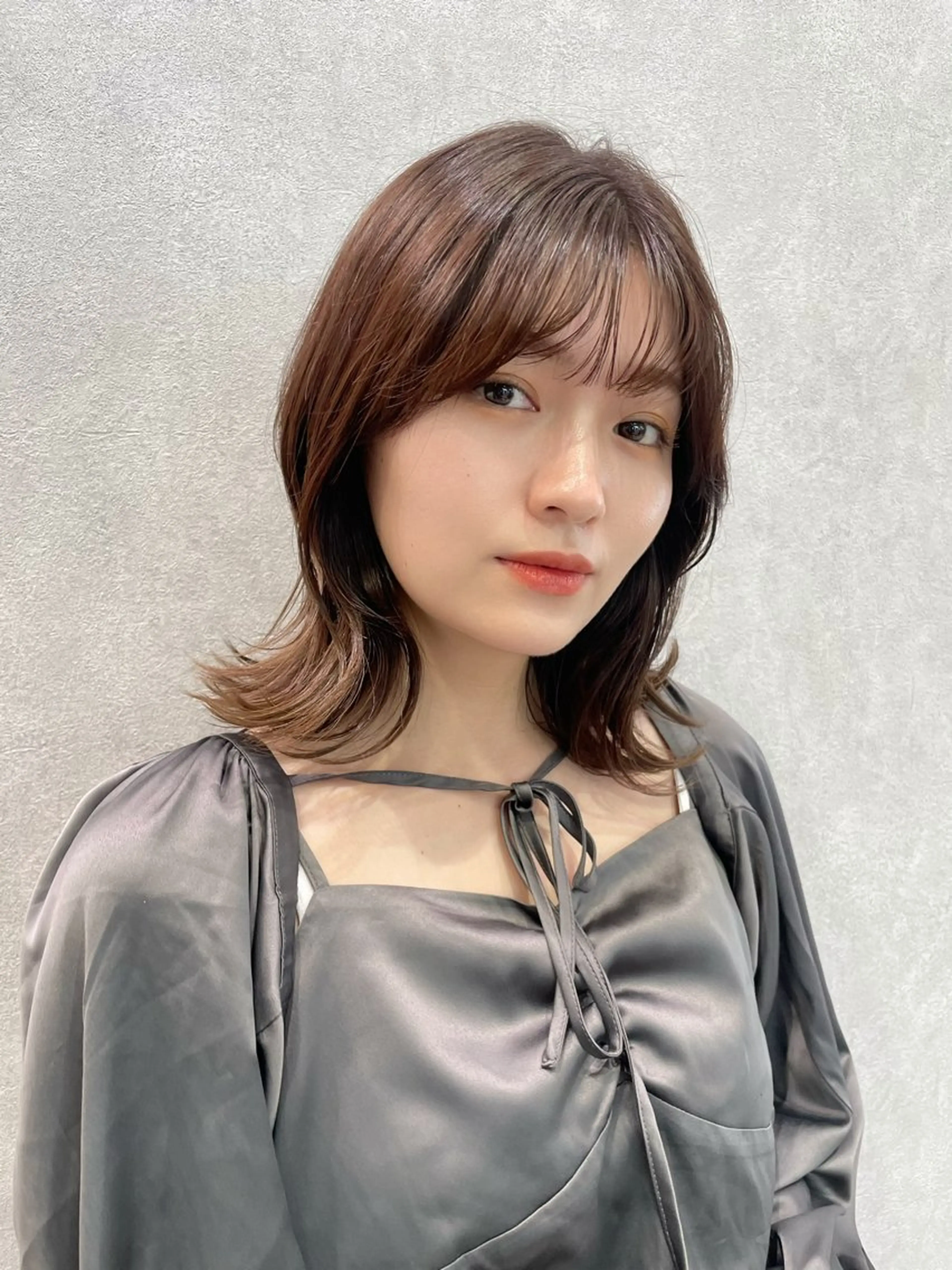 ミディアム レイヤー/韓国/ 顔周り/しんやのヘアスタイル