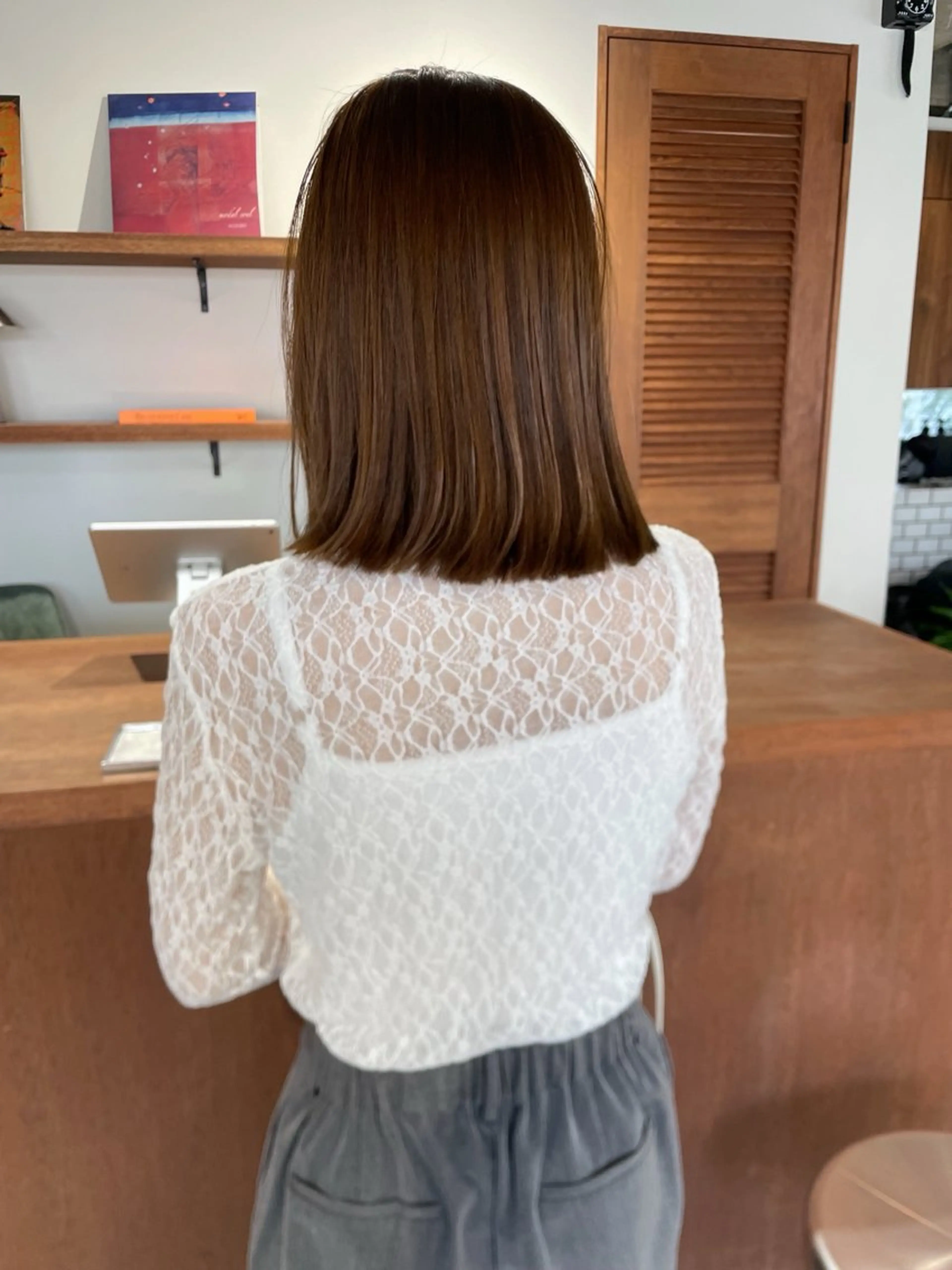 ミディアム ボブ カット ヘアカラー トリートメント her所属・kaito /都立大学herのヘアスタイル