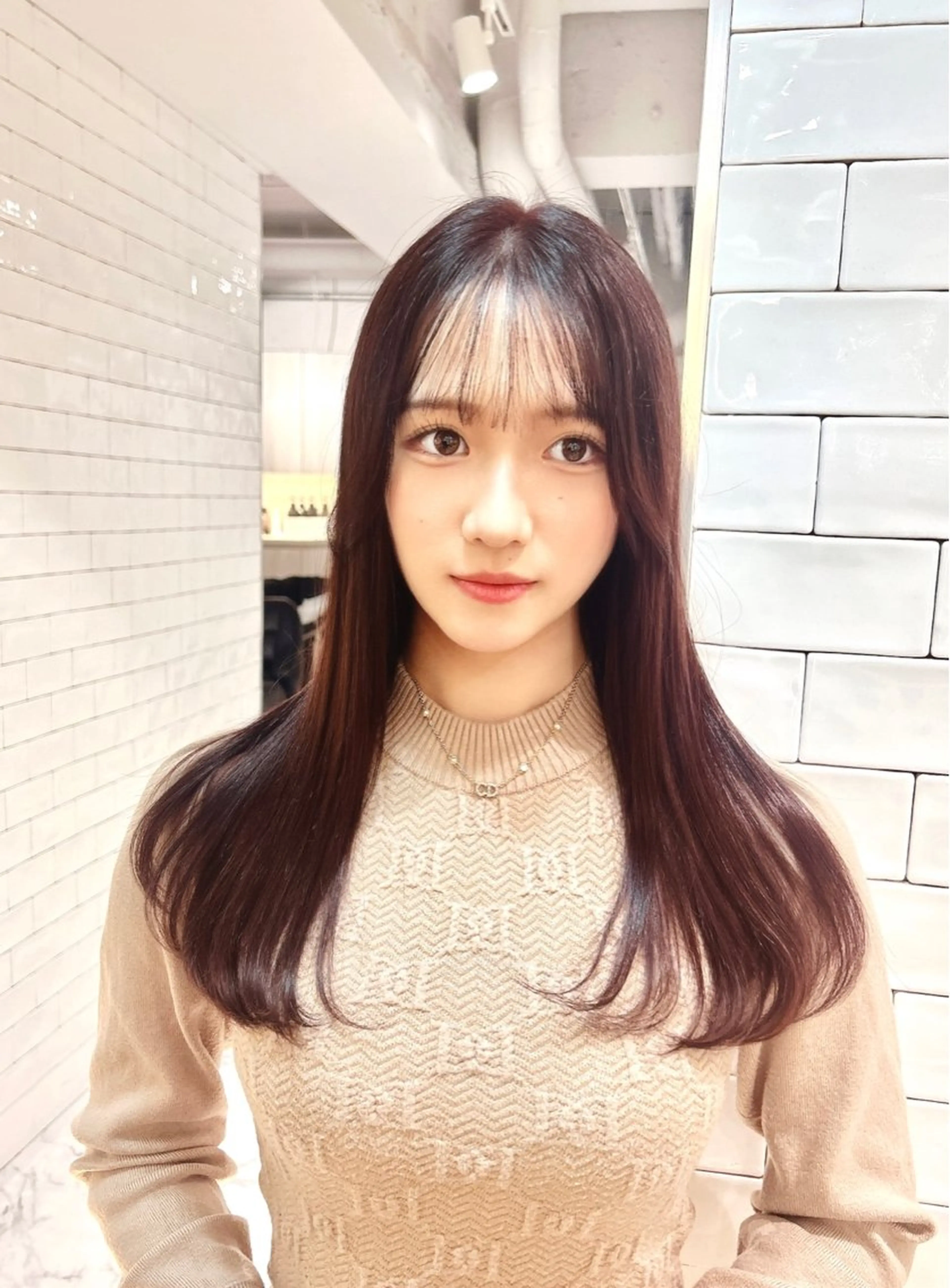 ロング カラー カット ヘアカラー トリートメント &chaLme   心斎橋所属・emi/髪質改善/ 韓国風/艶カラーのヘアスタイル