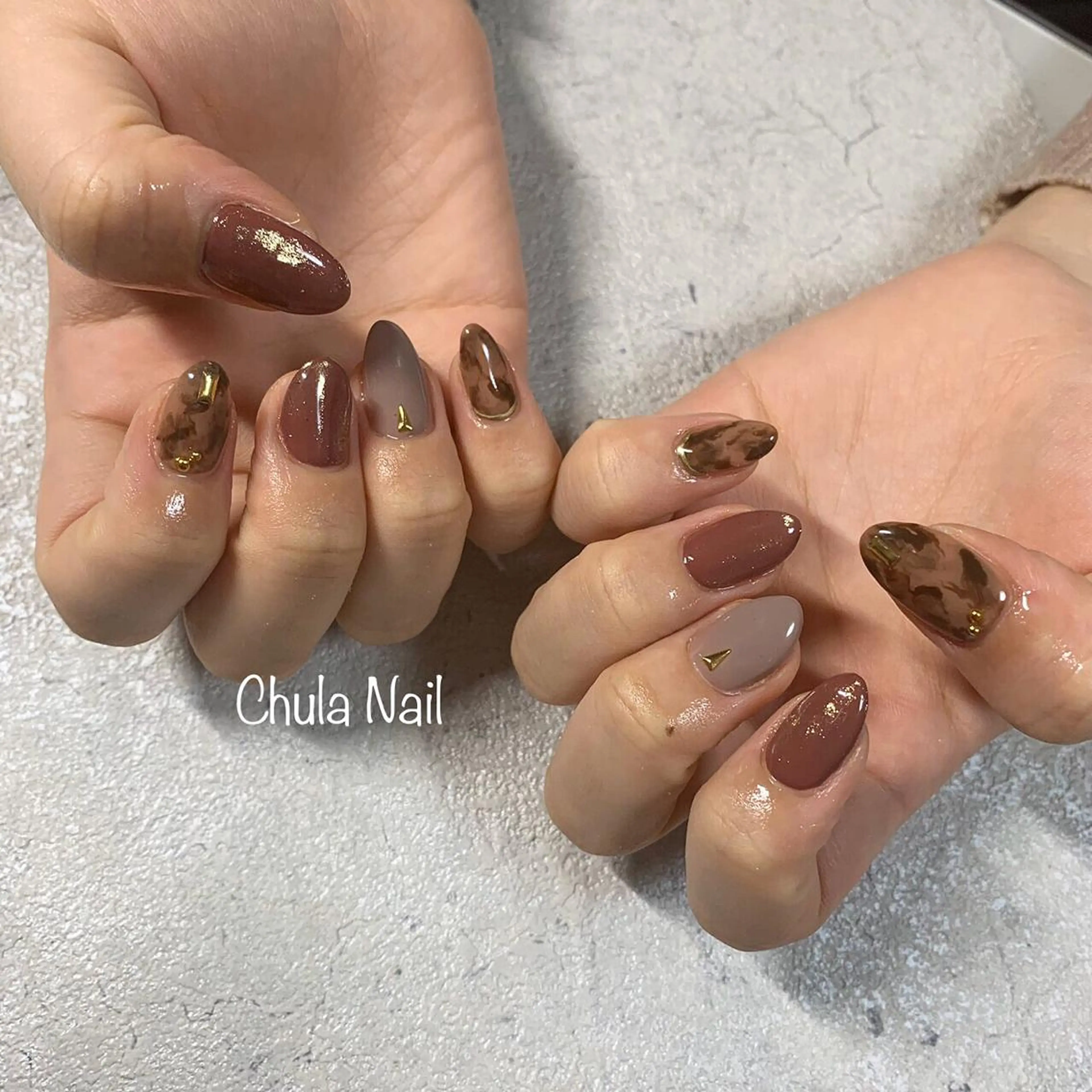 ネイル アニマル柄 ニュアンスネイル ハンドネイル ハンドケア ëmma nail_ by chulaのネイルデザイン