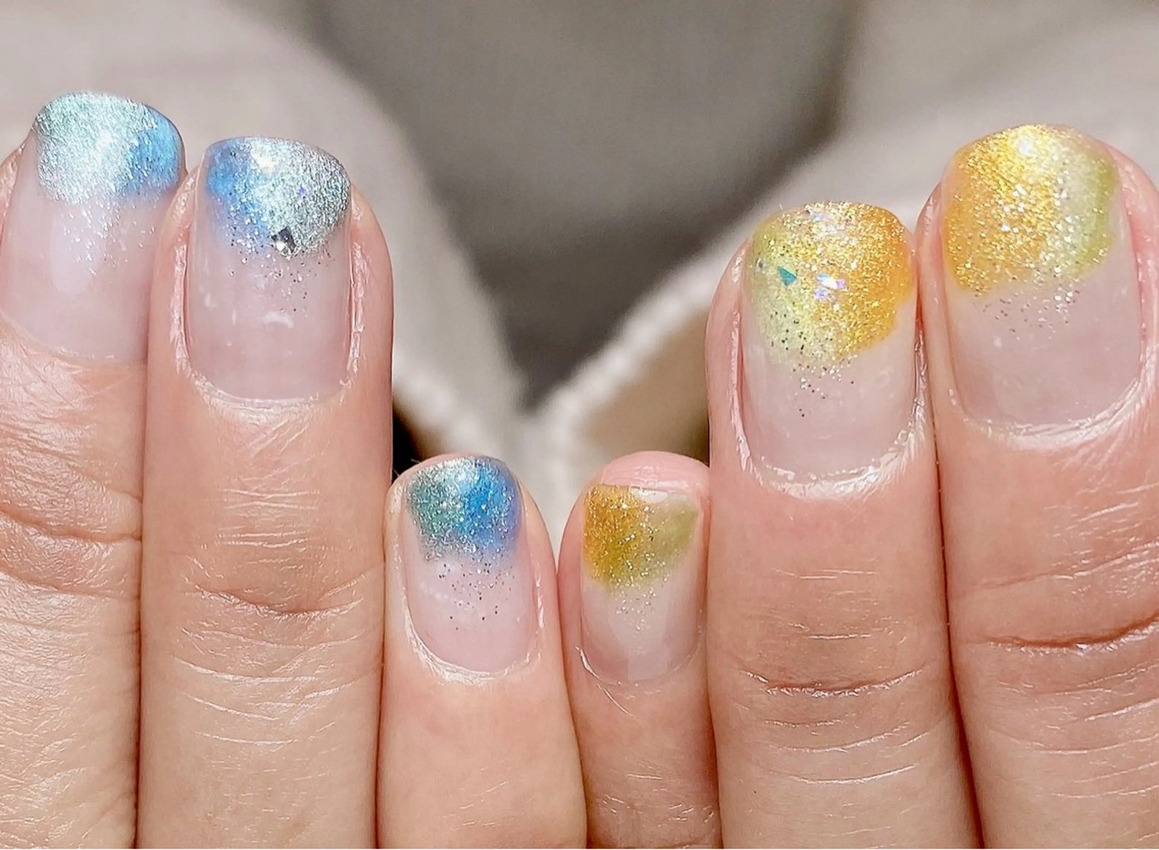 ネイル フレンチネイル グラデーション キラキラネイル ラメ(グリッター) マグネットネイル ハンドネイル Nail Salon K 🧸美爪育成のネイルデザイン