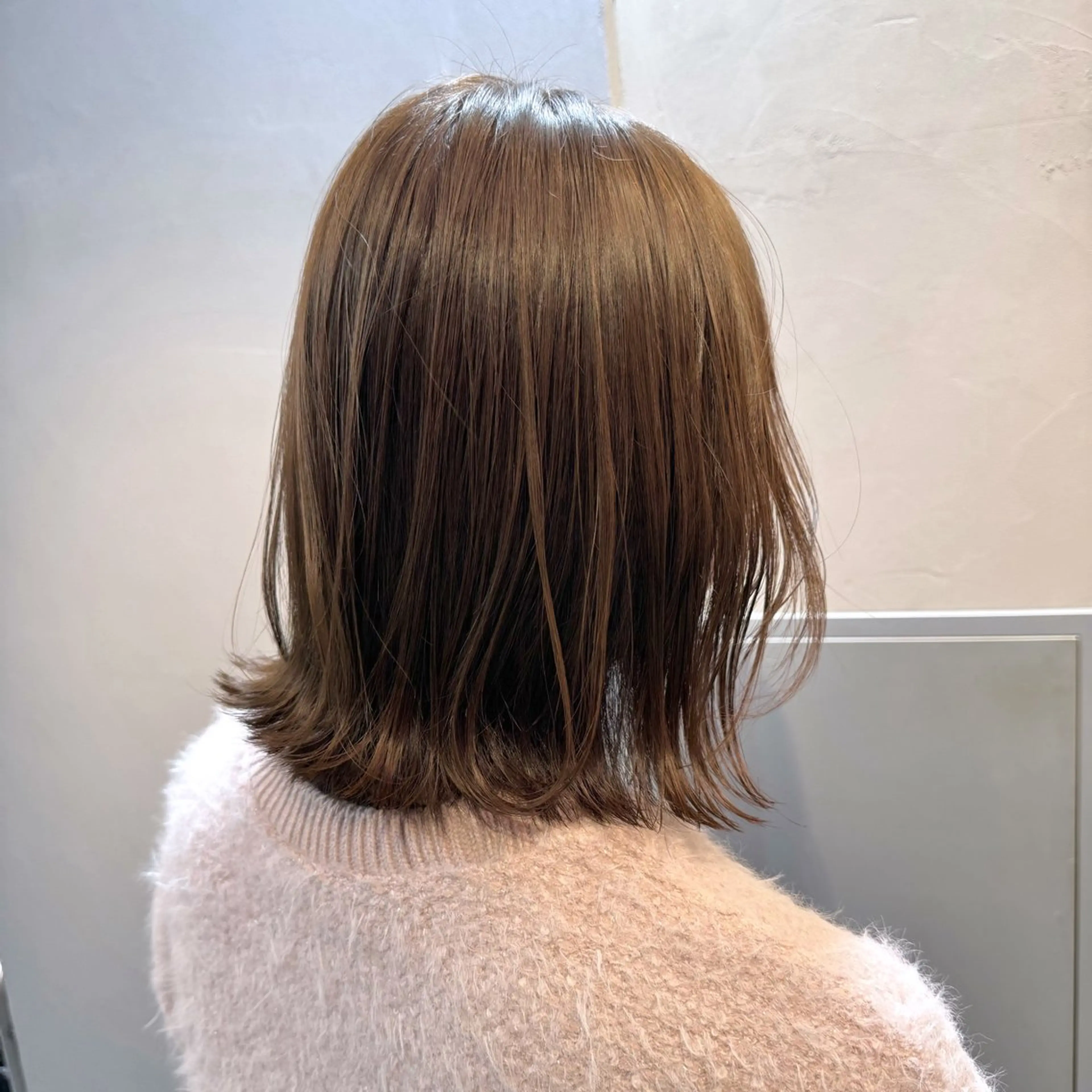 ミディアム カラー 切りっぱなしボブ ボブ レイヤーカット ヘアカラー 神戸ボブ✂️ ioe三宮/田 伸佳のヘアスタイル