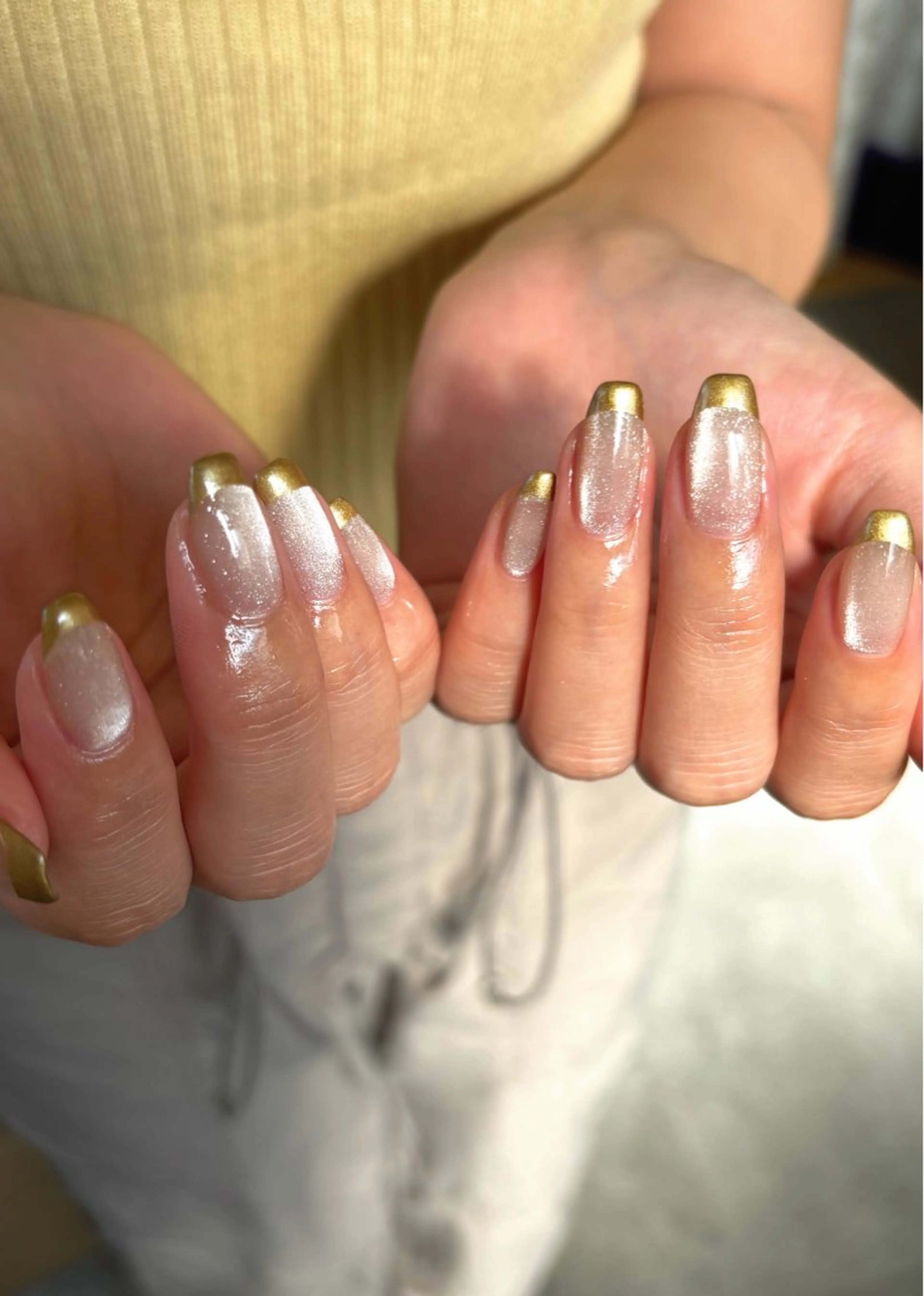 ネイル フレンチネイル キラキラネイル マグネットネイル ミラーネイル ニュアンスネイル ハンドネイル tamu nail 　金町のネイルデザイン
