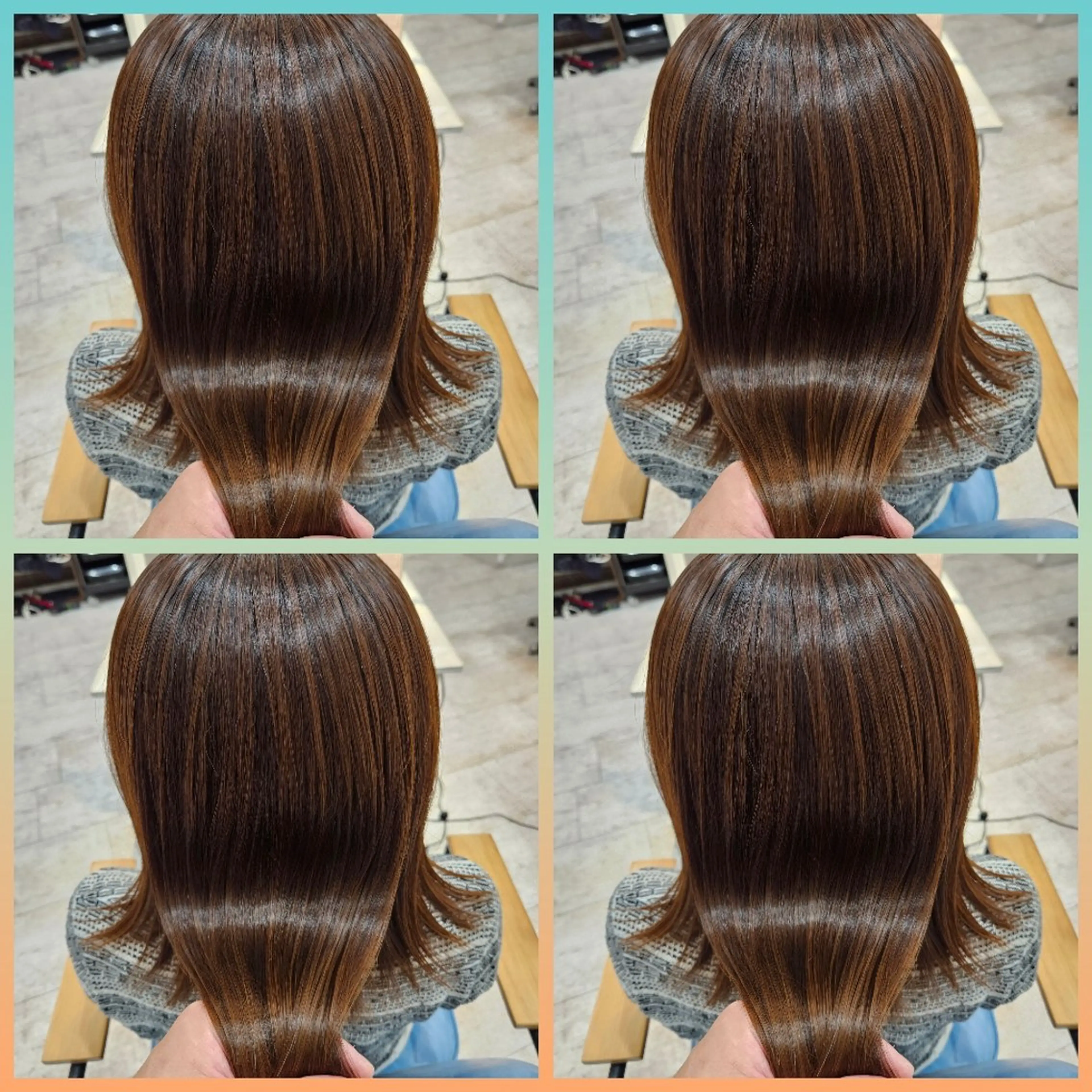 カラー ミディアム 髪質改善 トリートメント カット ヘアカラー トリートメント 顔周りレイヤーカット 髪質改善代表西村功平のヘアスタイル