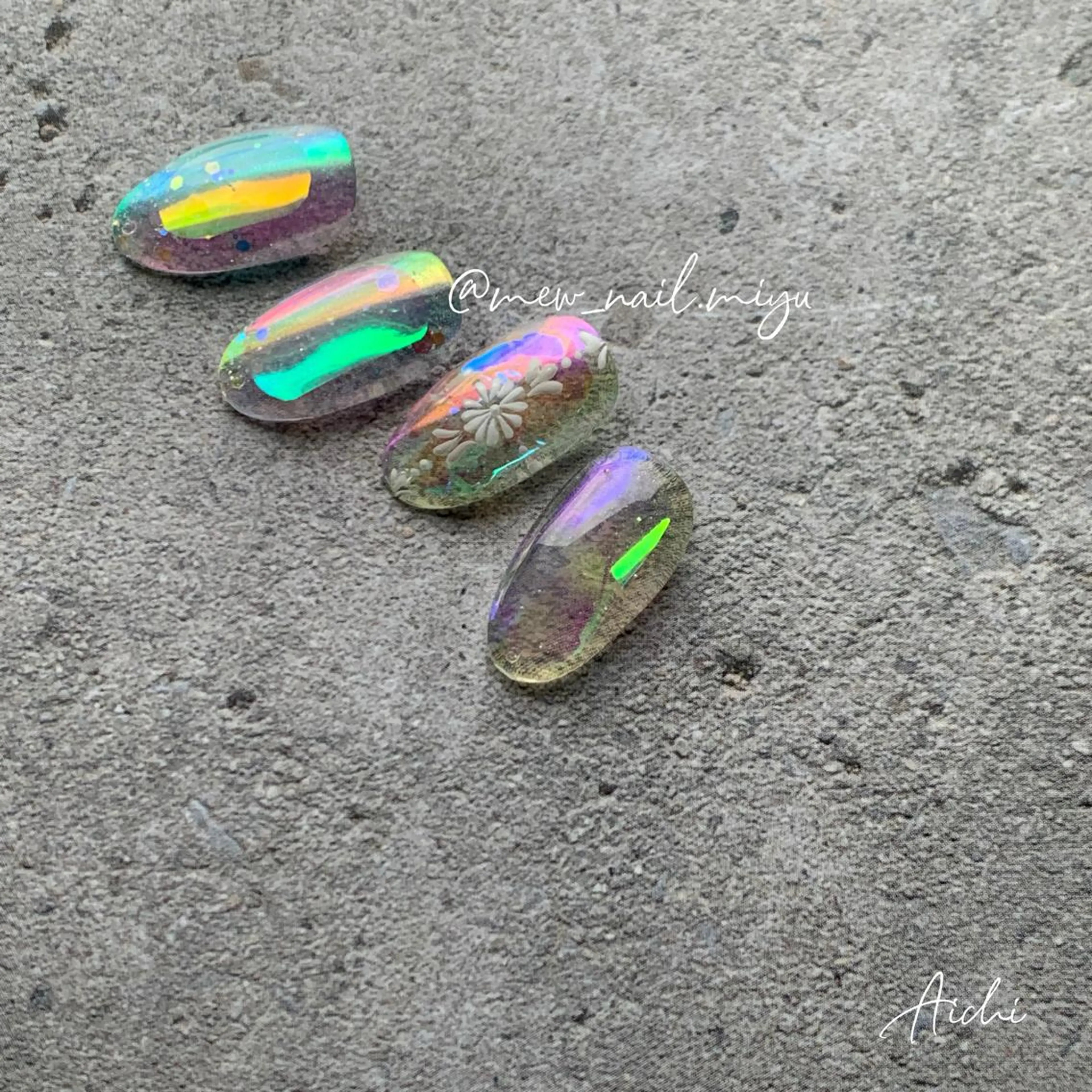 ネイル 氷ネイル・うるうるネイル miyu ☺︎のネイルデザイン