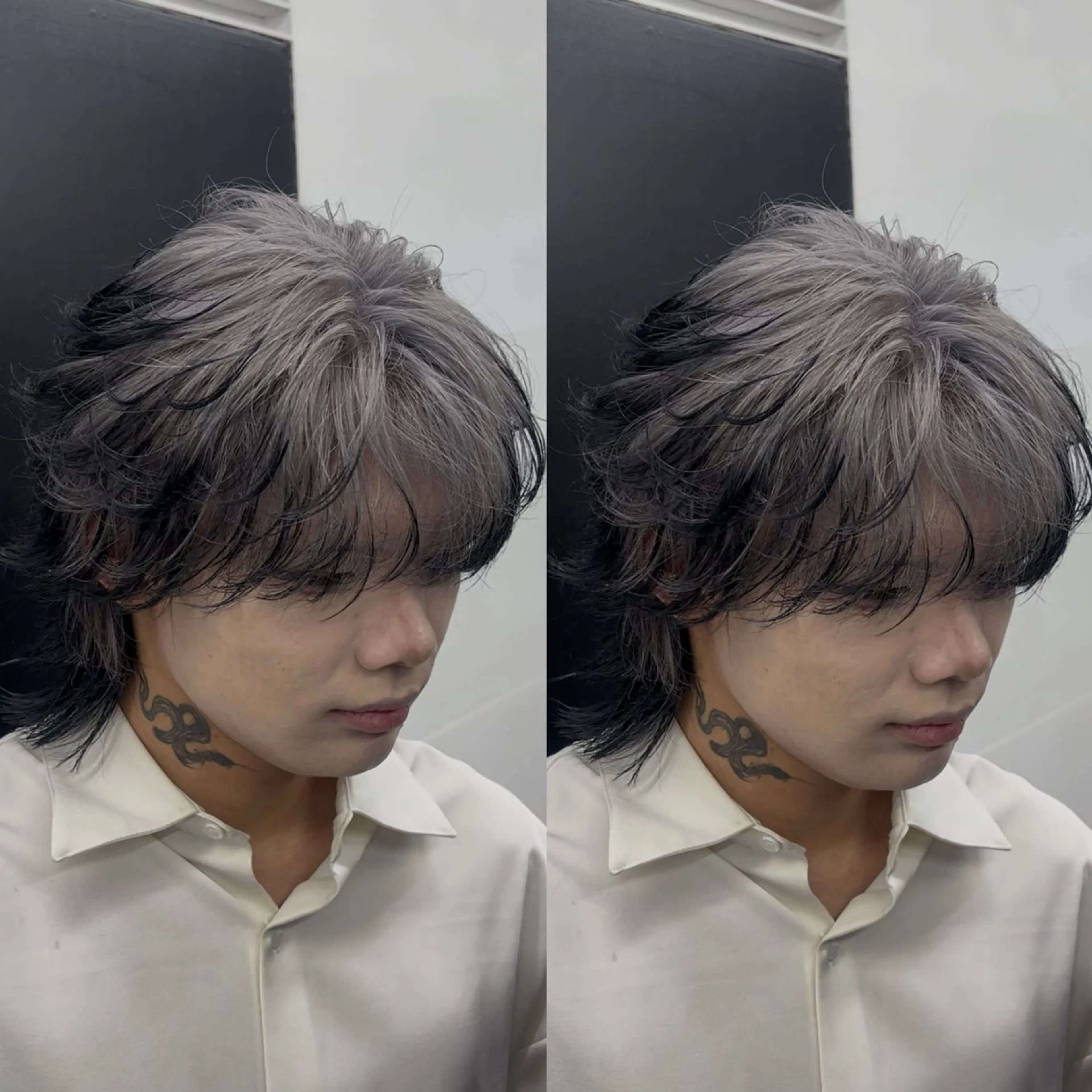 ミディアム カラー ヘアアレンジ メンズ メンズハイトーン デザインカラー ハイトーンカラー カット ヘアカラー トリートメント ヘアセット 渋谷✨メンズ特価✨ 泉　龍之介のヘアスタイル