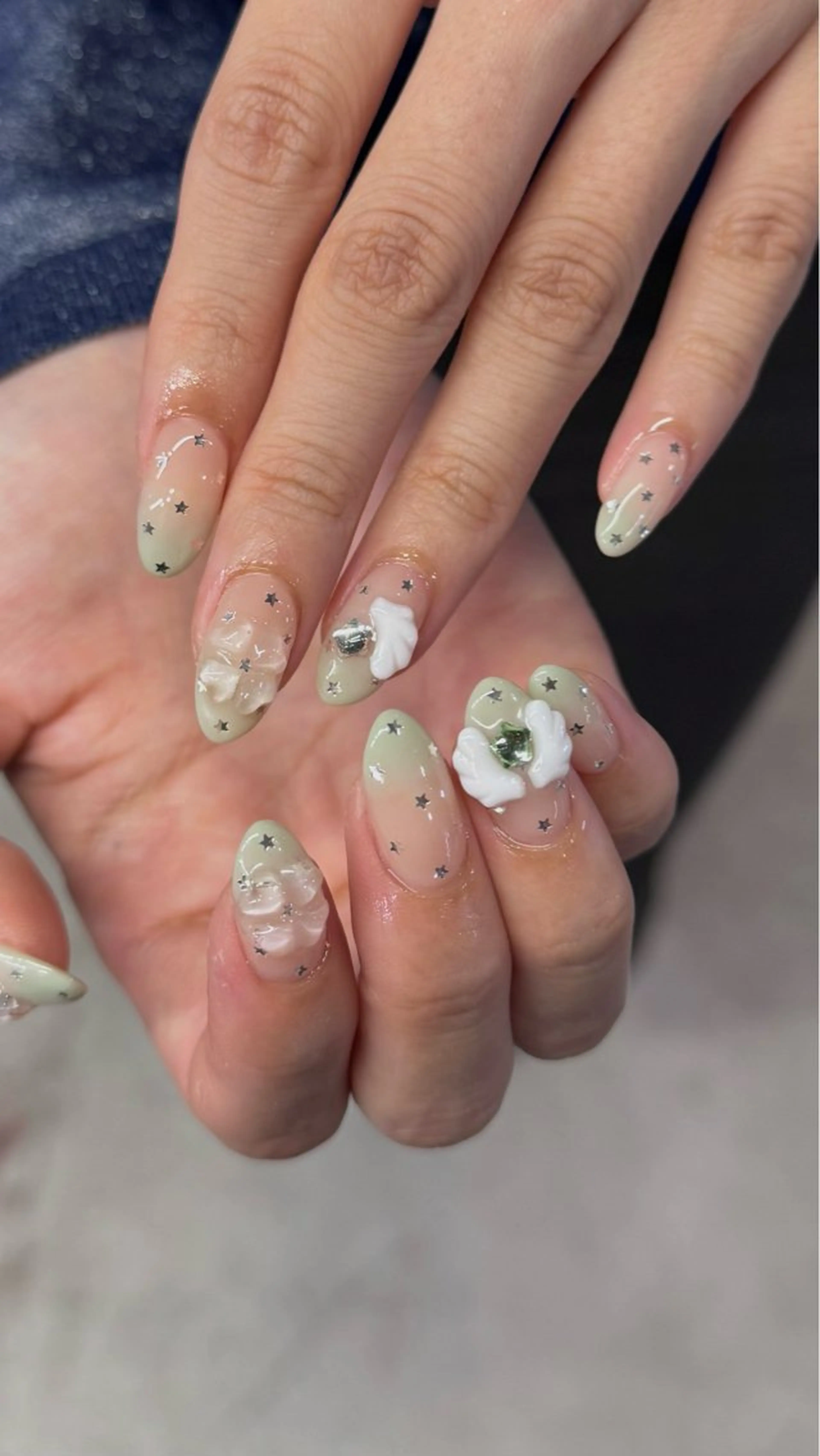 ネイル アニマル柄 ブルー ドット ジェルネイル ガーリー jouerm所属・山田 萌果のネイルデザイン