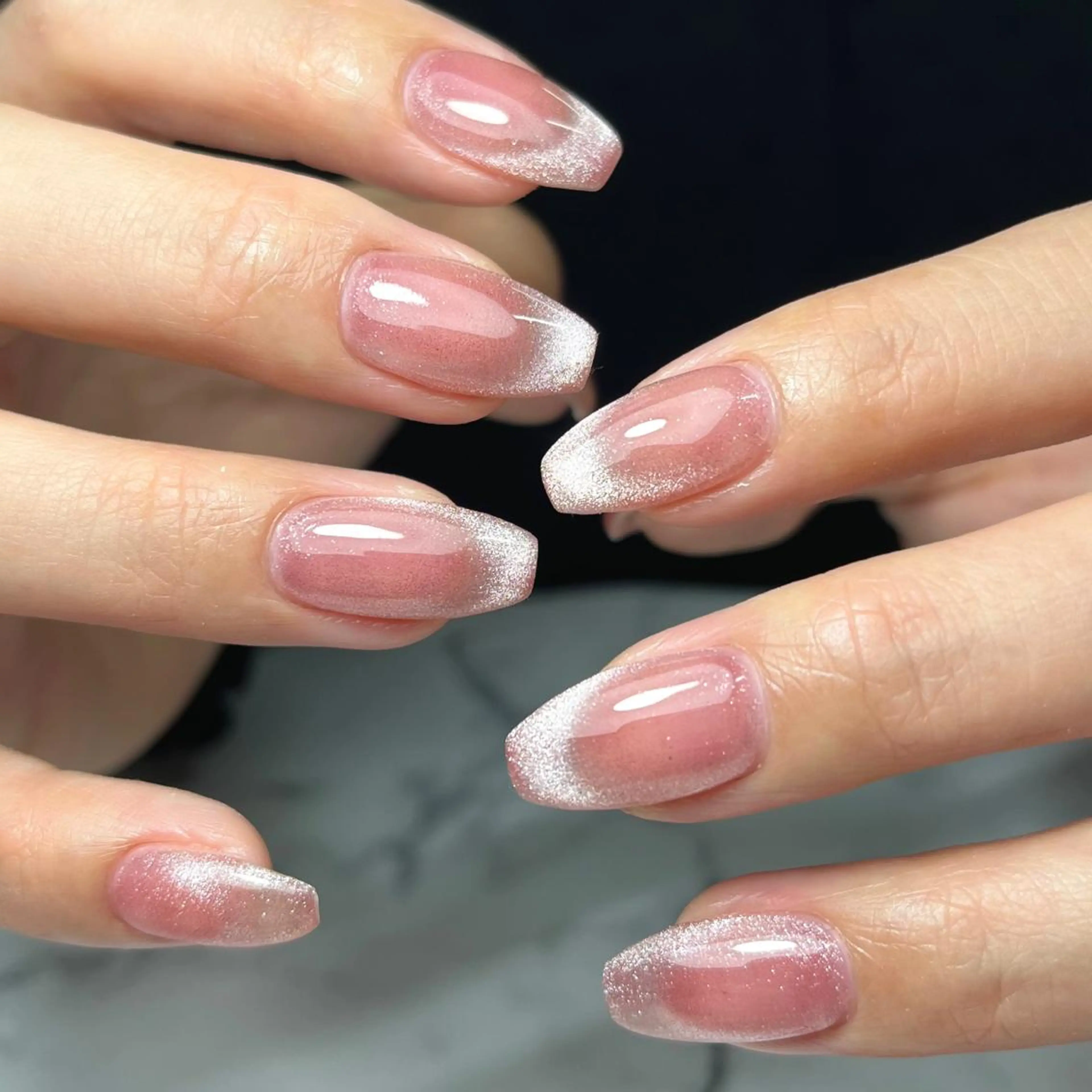 ネイル マグネットネイル ニュアンスネイル スクエアネイル ハンドネイル NAIL NOWのネイルデザイン