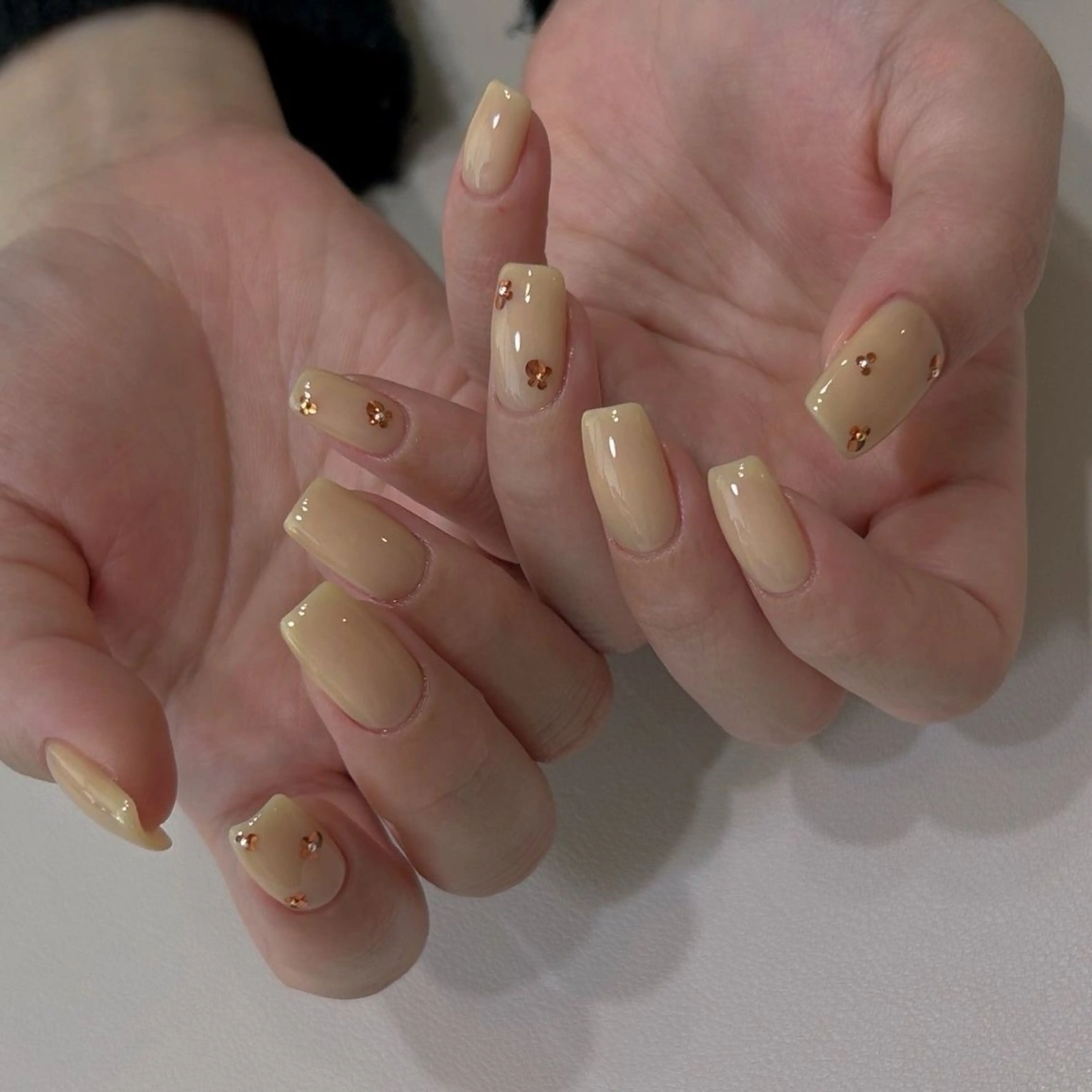 ネイル 韓国ネイル 持ち込み ニュアンスネイル ネイルチップ 冬ネイル RINN ANA.CHUOのネイルデザイン