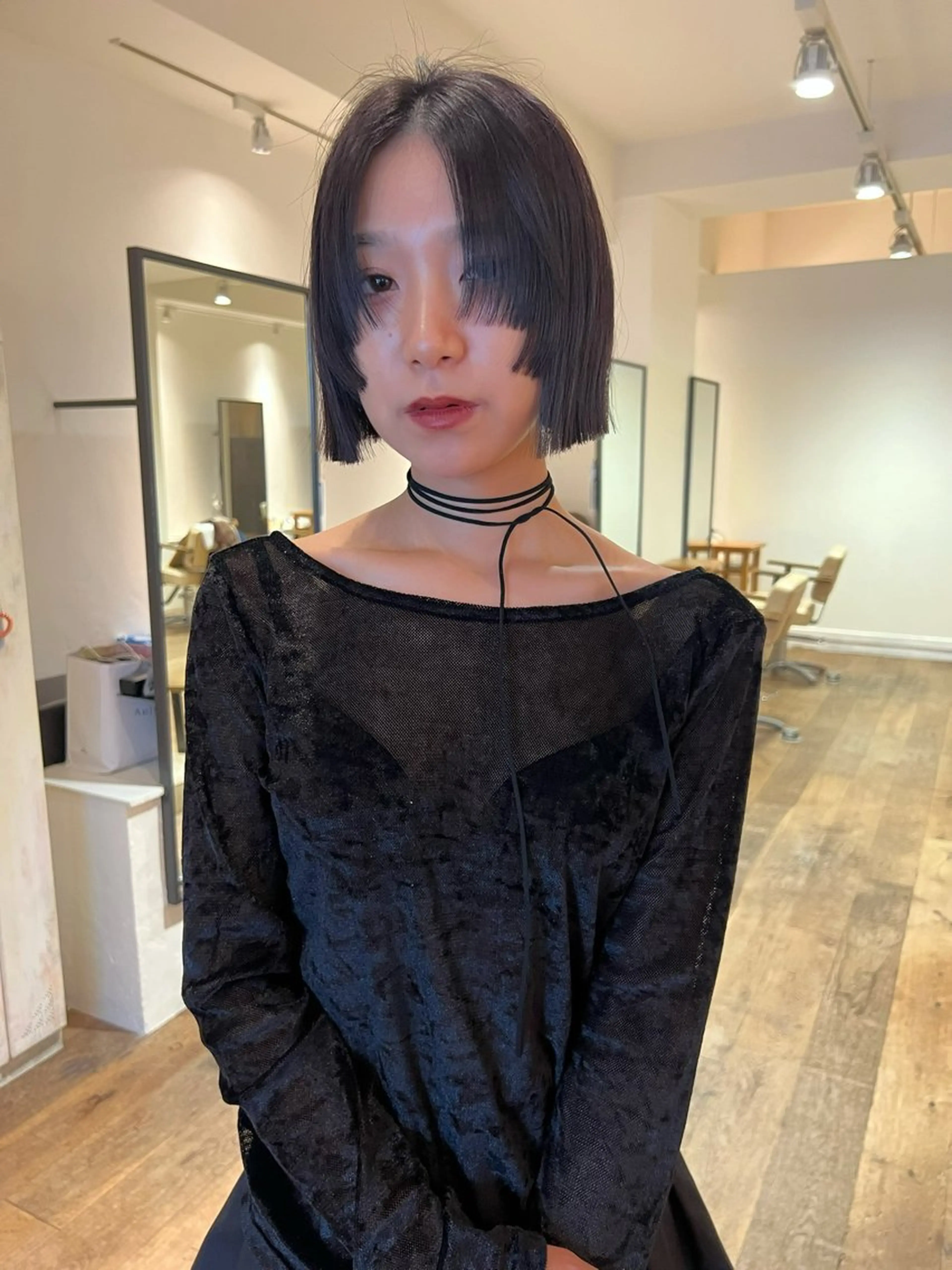 ショート ボブ 顔まわりレイヤー 顔周りカット レイヤーカット 天王寺美容室/暖色 カラー/chikaのヘアスタイル