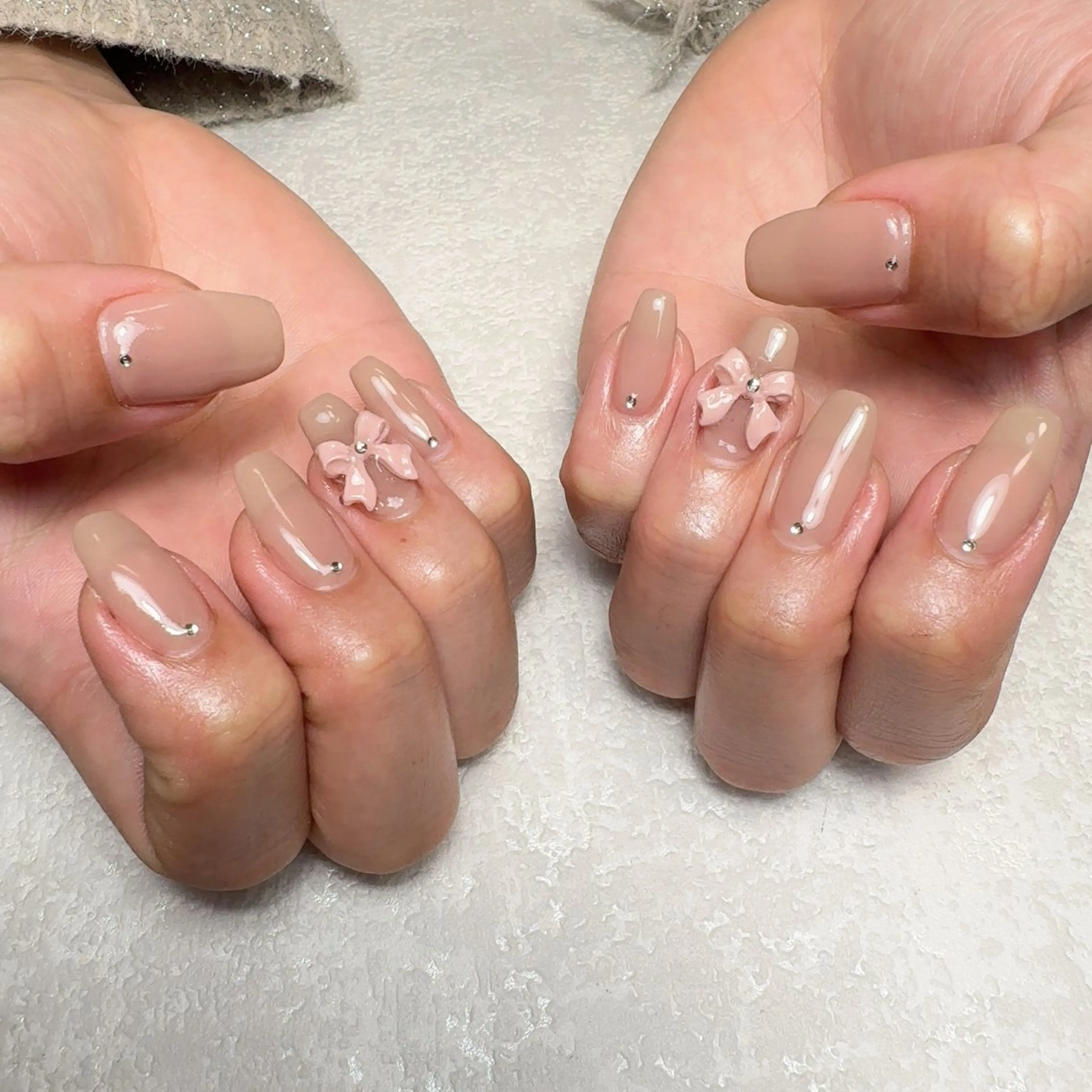 ネイル リボン シンプルネイル Li-fra MIZUKIのネイルデザイン