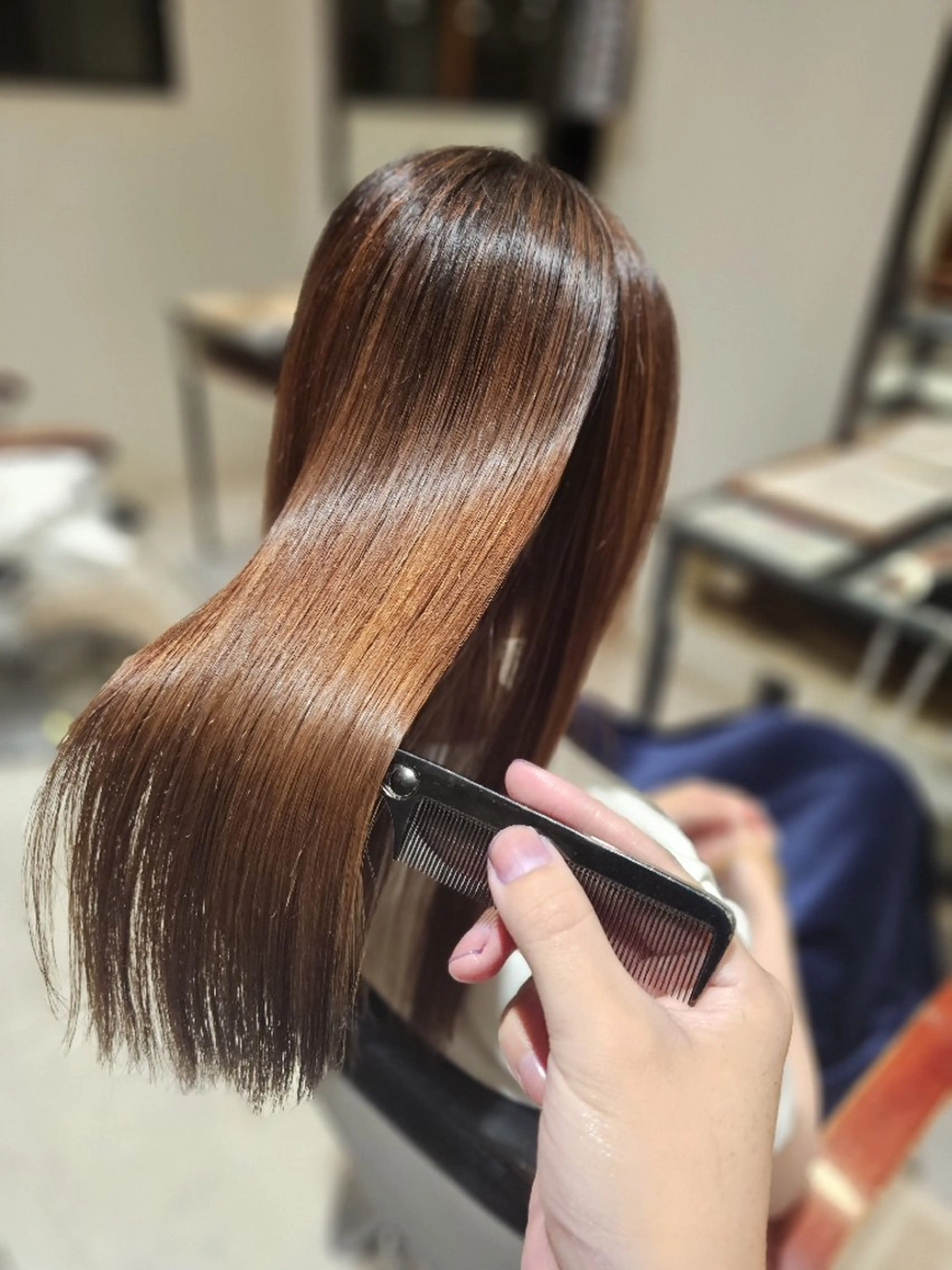 ロング カラー くせ毛 顔周りカット 髪質改善 似合わせカット 縮毛矯正 カット 縮毛矯正 トリートメント 【髪質改善美容師】t occa茨木篠原健太のヘアスタイル