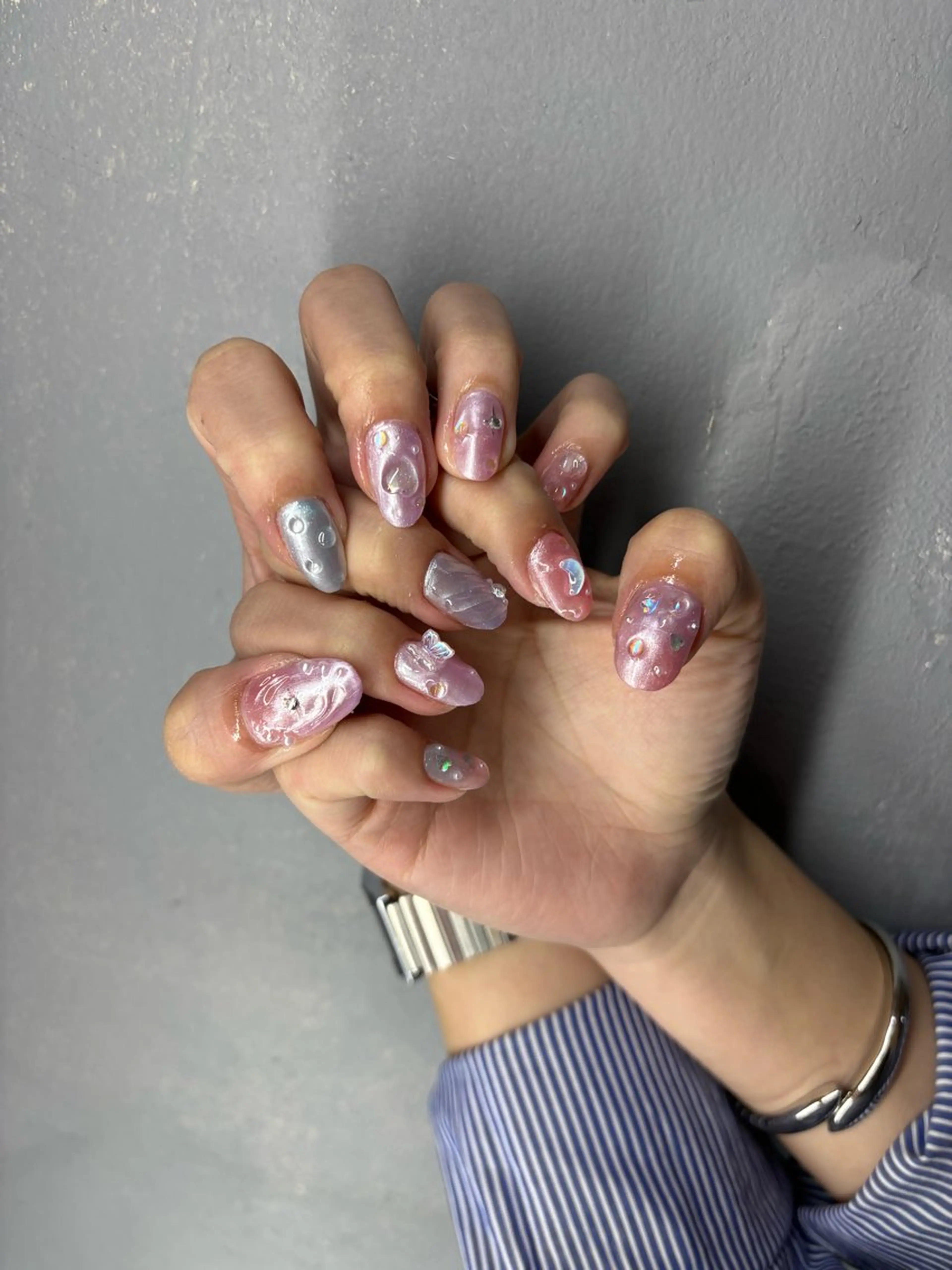 ネイル 氷ネイル・うるうるネイル 【パラジェル・フィルイン】 T&BNAIL STUDIO所属・あまるめ ゆきえのネイルデザイン