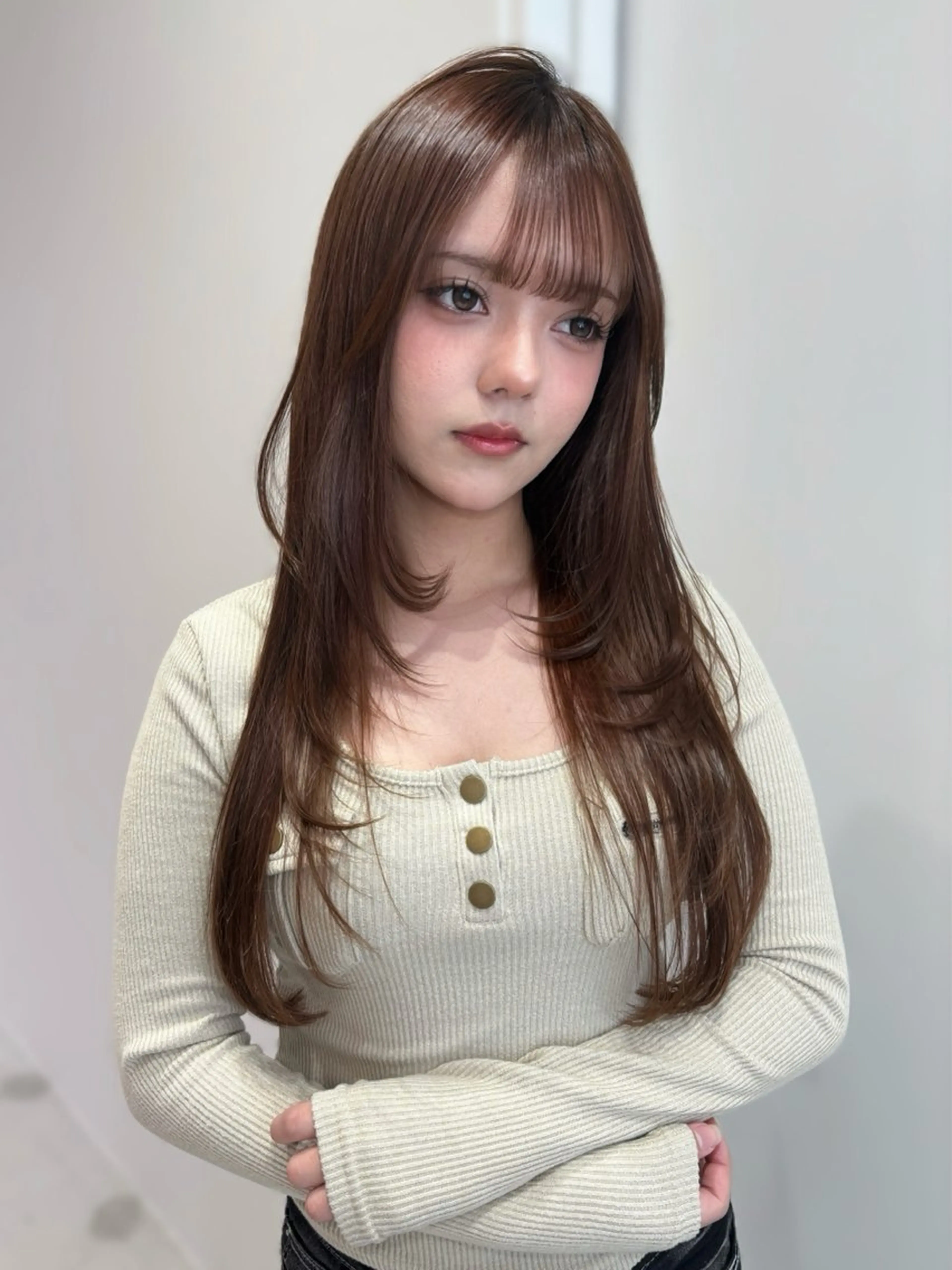 ロング 顔周りカット レイヤーカット カット enne栄店 fukaのヘアスタイル