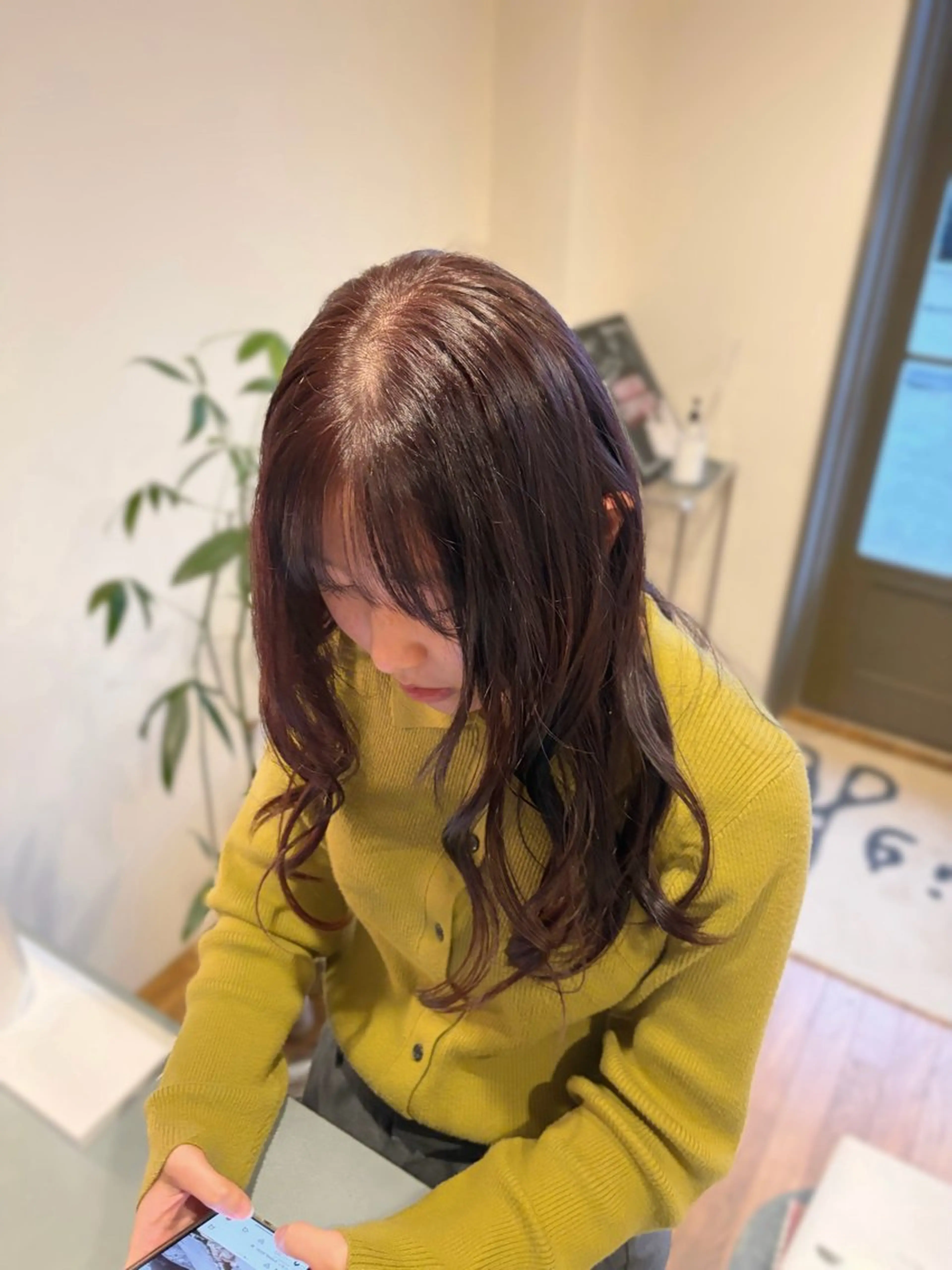 ミディアム カラー ヘアカラー 朝野 美華/暖色カラーのヘアスタイル