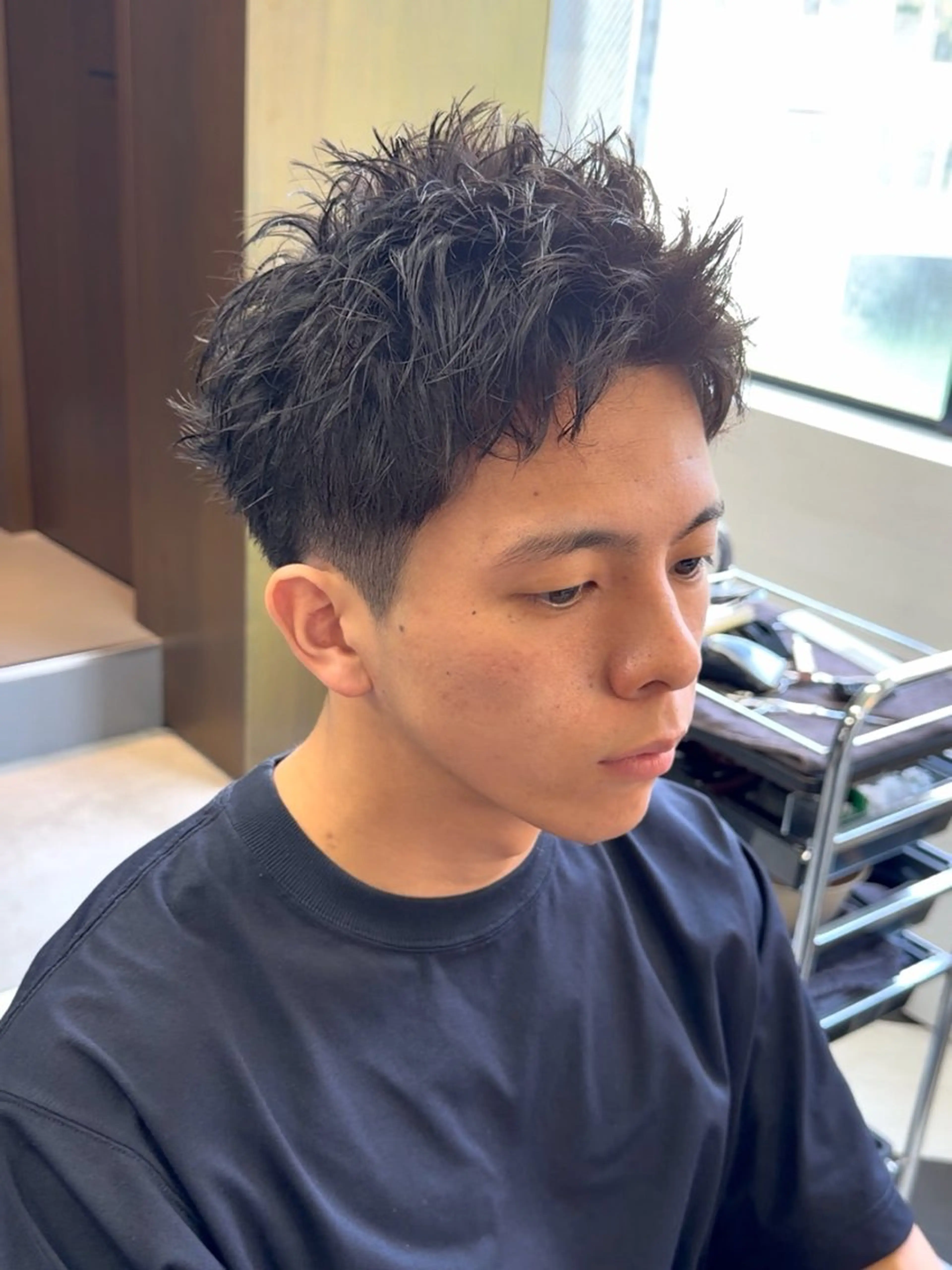 ショート カラー パーマ ヘアアレンジ メンズ 伊藤 陸のヘアスタイル