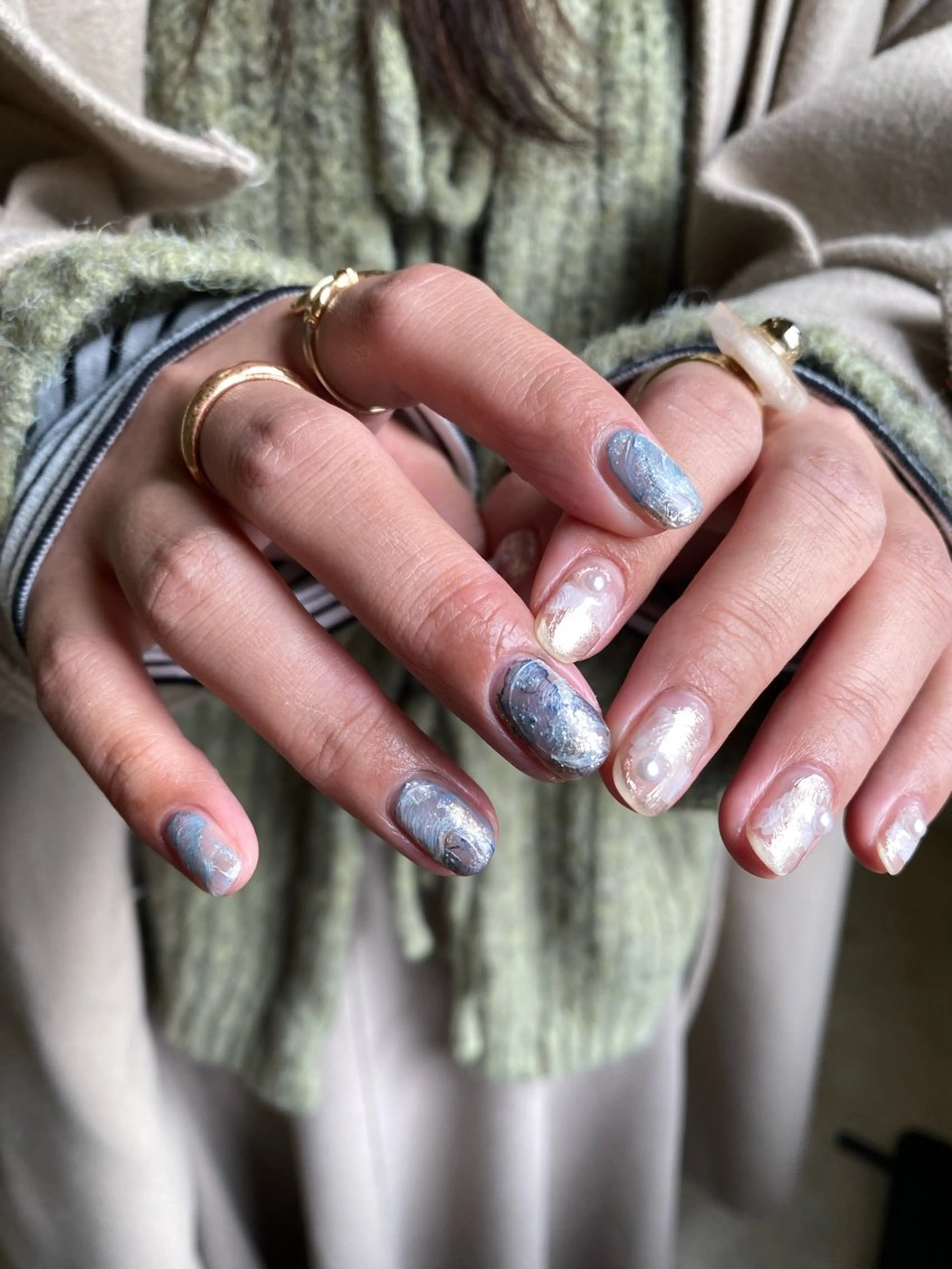 ネイル ジェルネイル マグネットネイル 持ち込み ニュアンスネイル ワンカラーネイル ハンドネイル 草加ニュアンスネイル 🌚hersのネイルデザイン