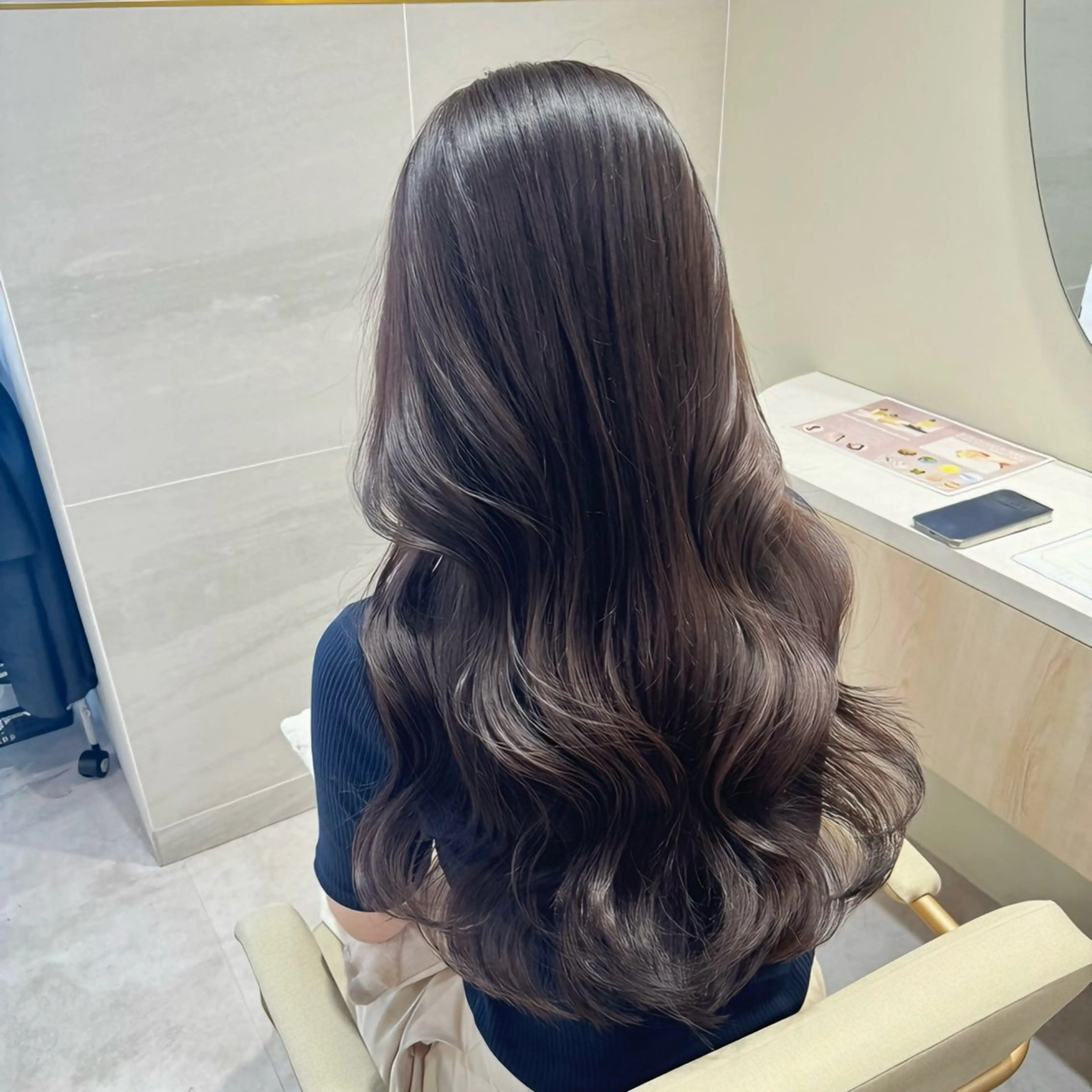 ロング 似合わせカット 小顔カット 縮毛矯正 カット ヘアカラー 韓国風/小顔レイヤー /艶カラーのヘアスタイル