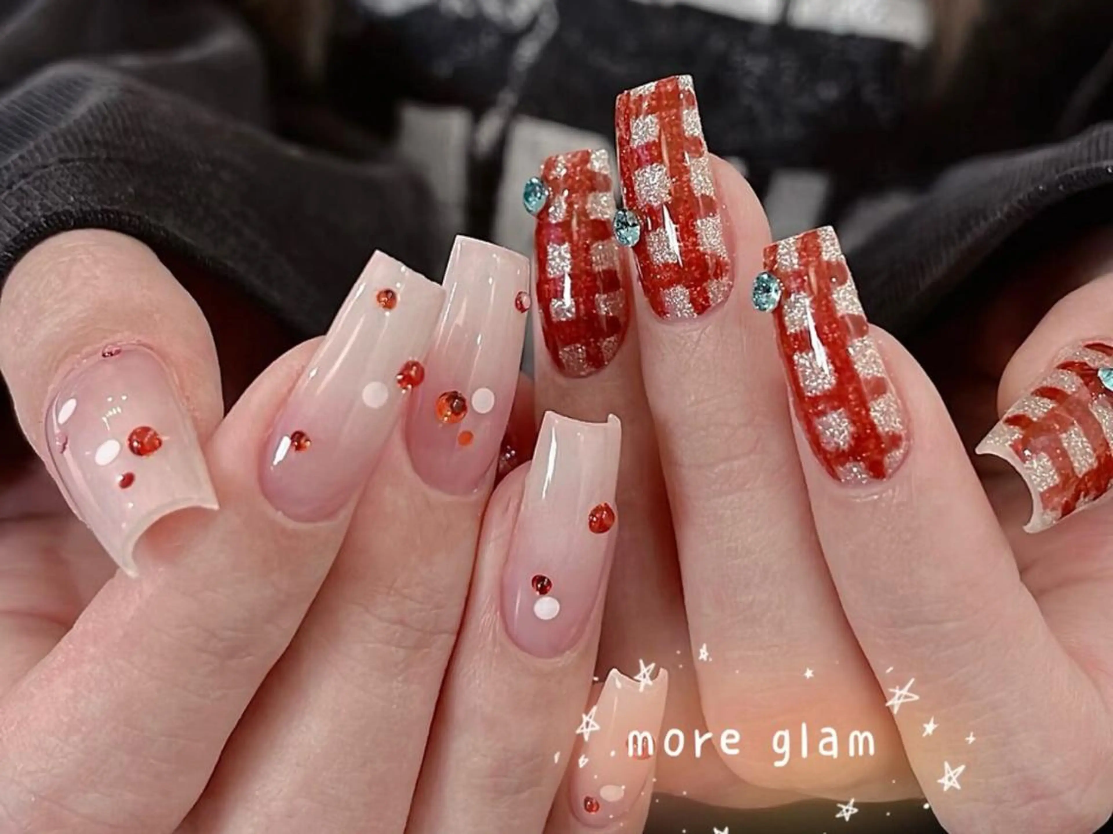 ネイル 長さ出し フットネイル フレンチネイル ジェルネイル ガラスフレンチ MoreGlam Nailsのネイルデザイン