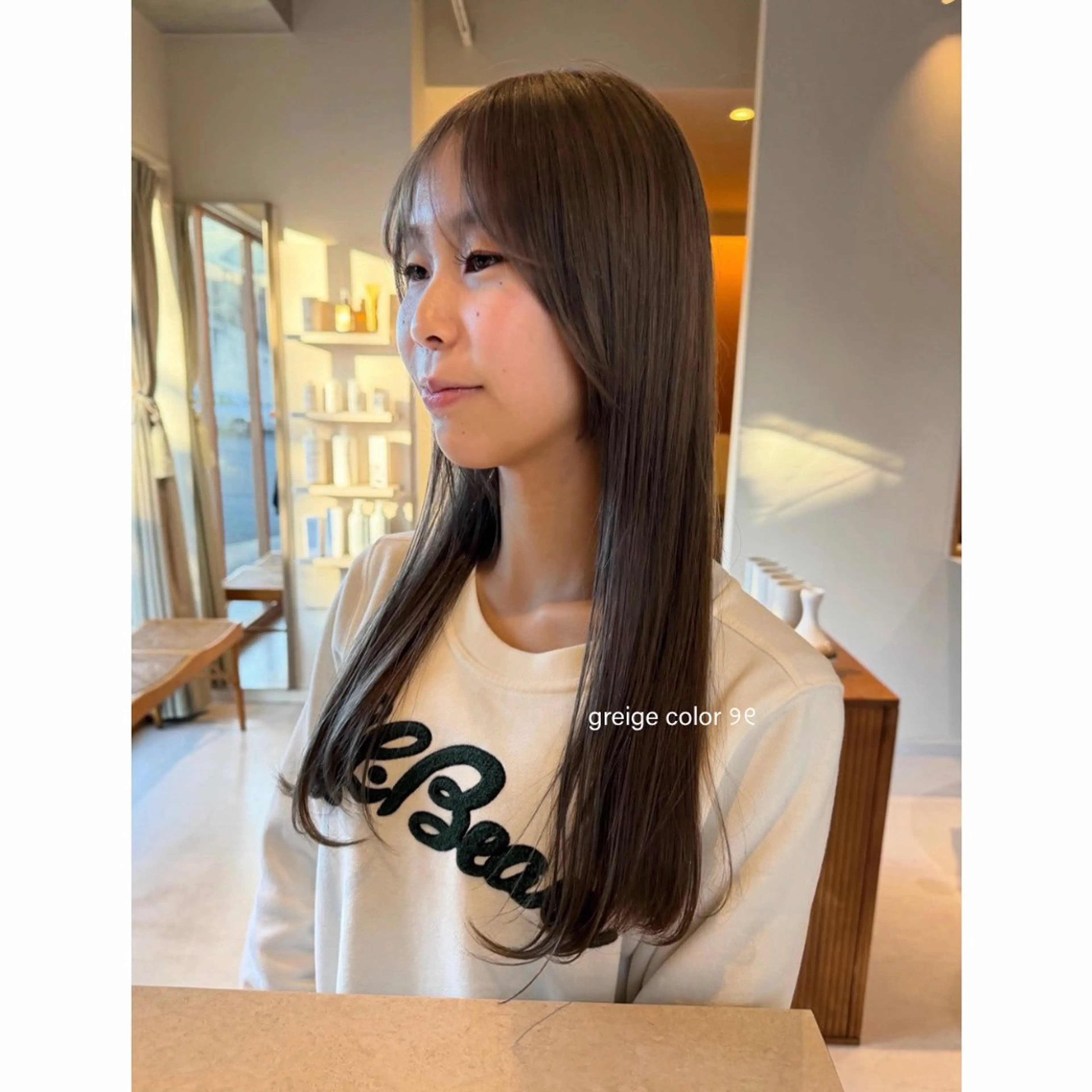 ロング カラー ブリーチ 透明感カラー グレージュ カット ヘアカラー トリートメント 透明感カラー艶カラー /ボブパーマ/ユメノのヘアスタイル