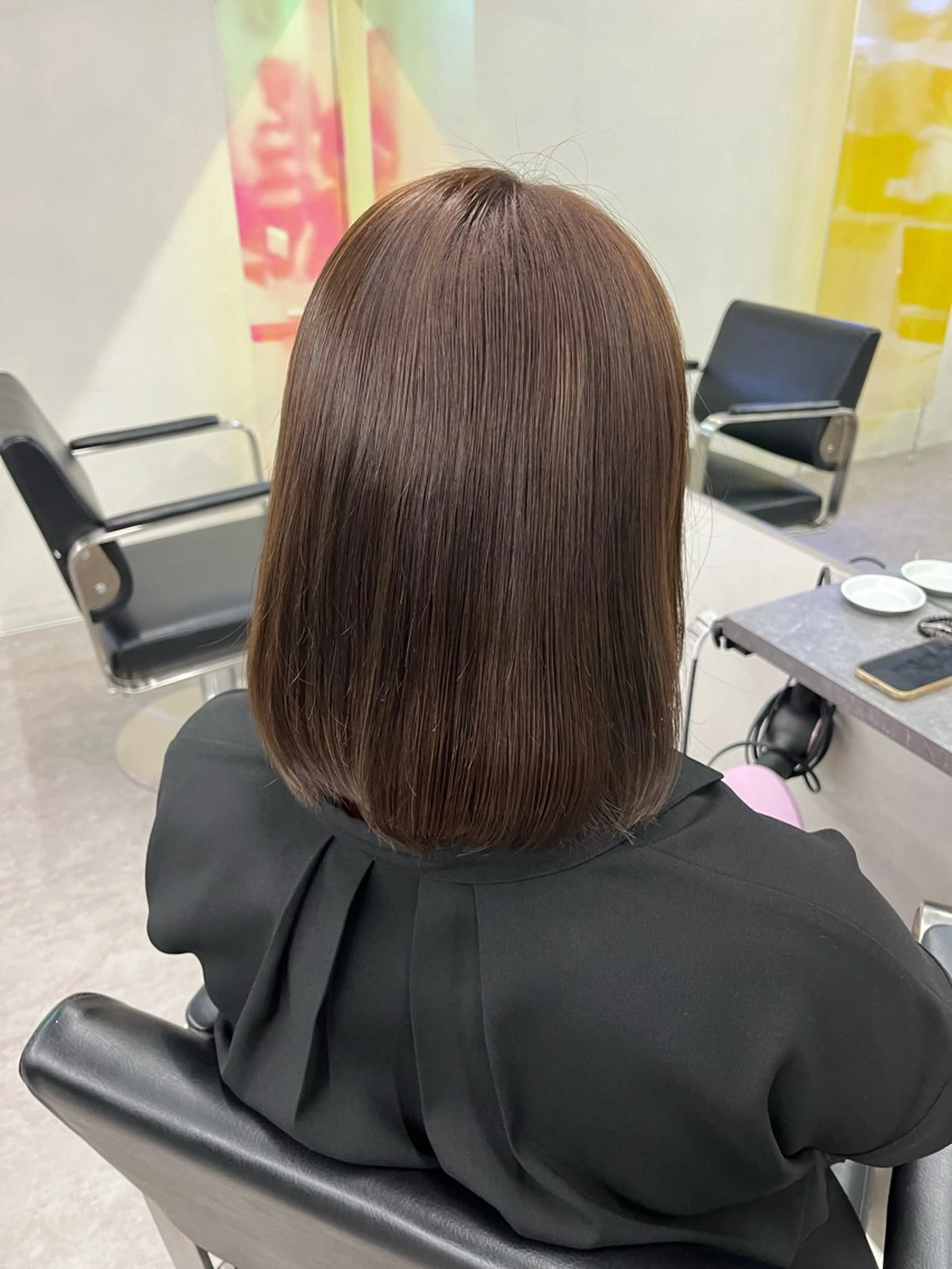 ミディアム ハイライト 奥野碧🌈艶髪 /ダメージレスカラーのヘアスタイル