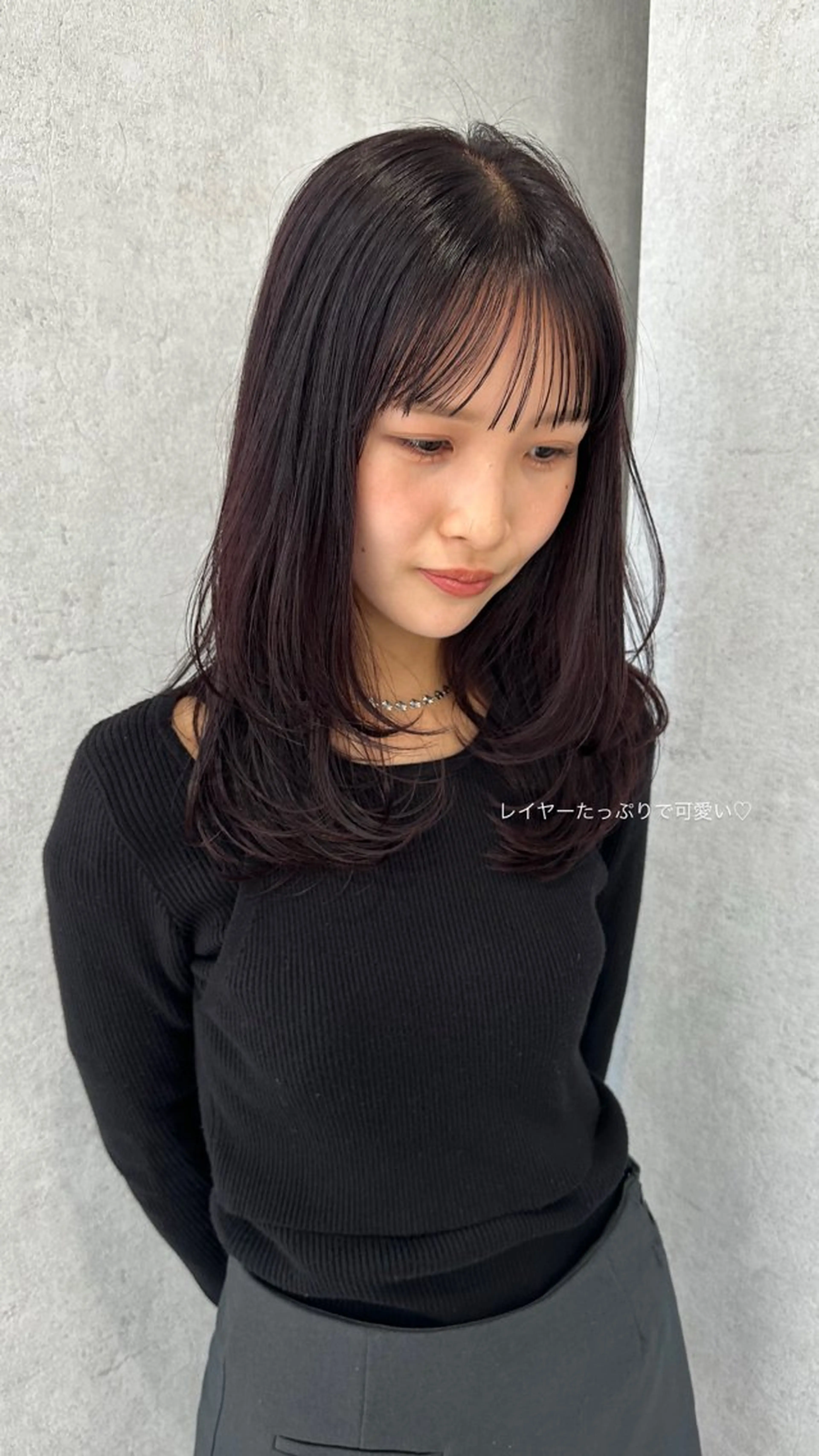 セミロング カラー v-lab studio所属・韓国レイヤーカット/ 艶カラー/ noaのヘアスタイル