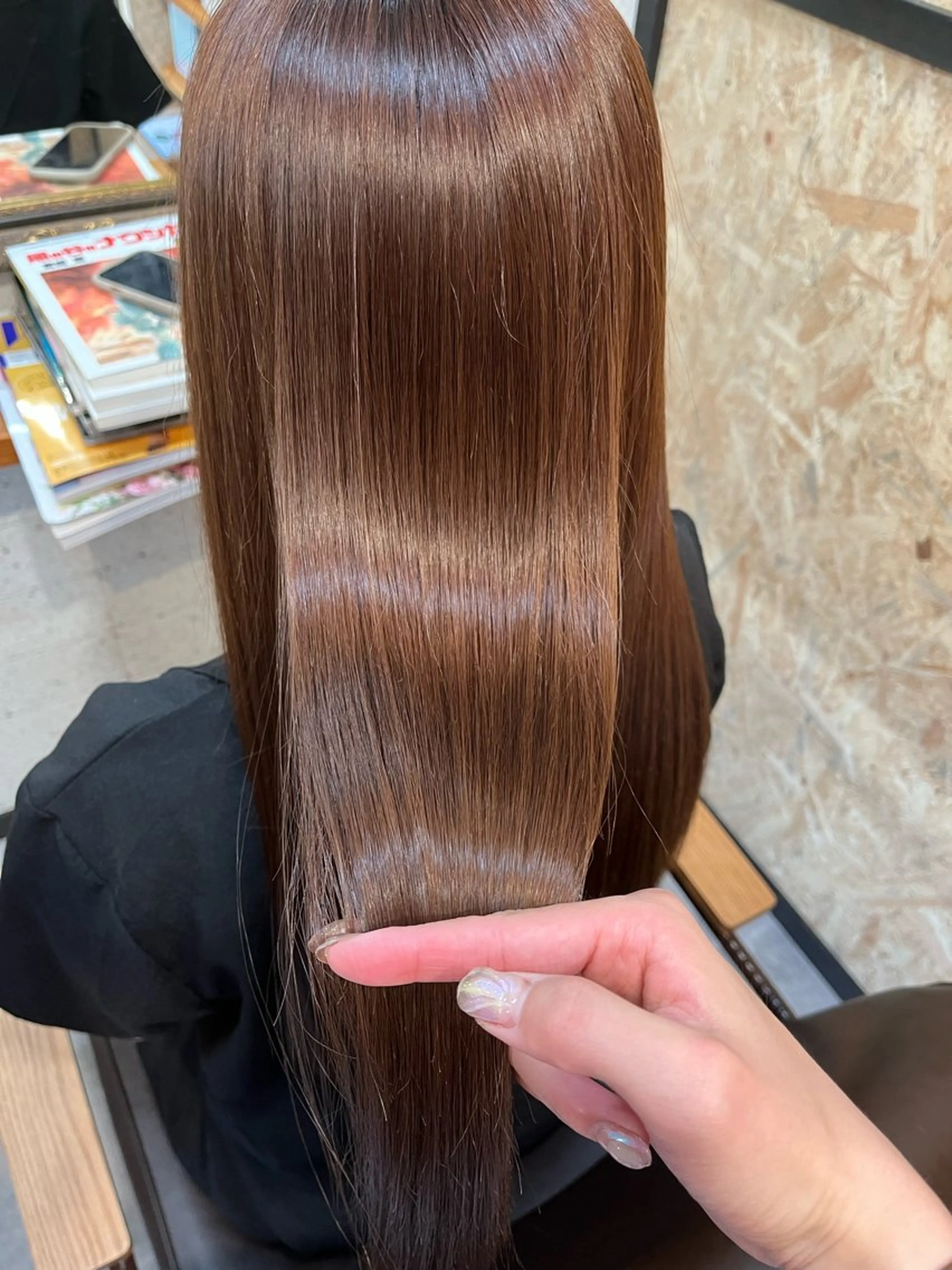 【baron.OPEN記念】髪質改善縮毛矯正+生コラーゲントリートメント+シャンプーブロー+スタイリングの写真