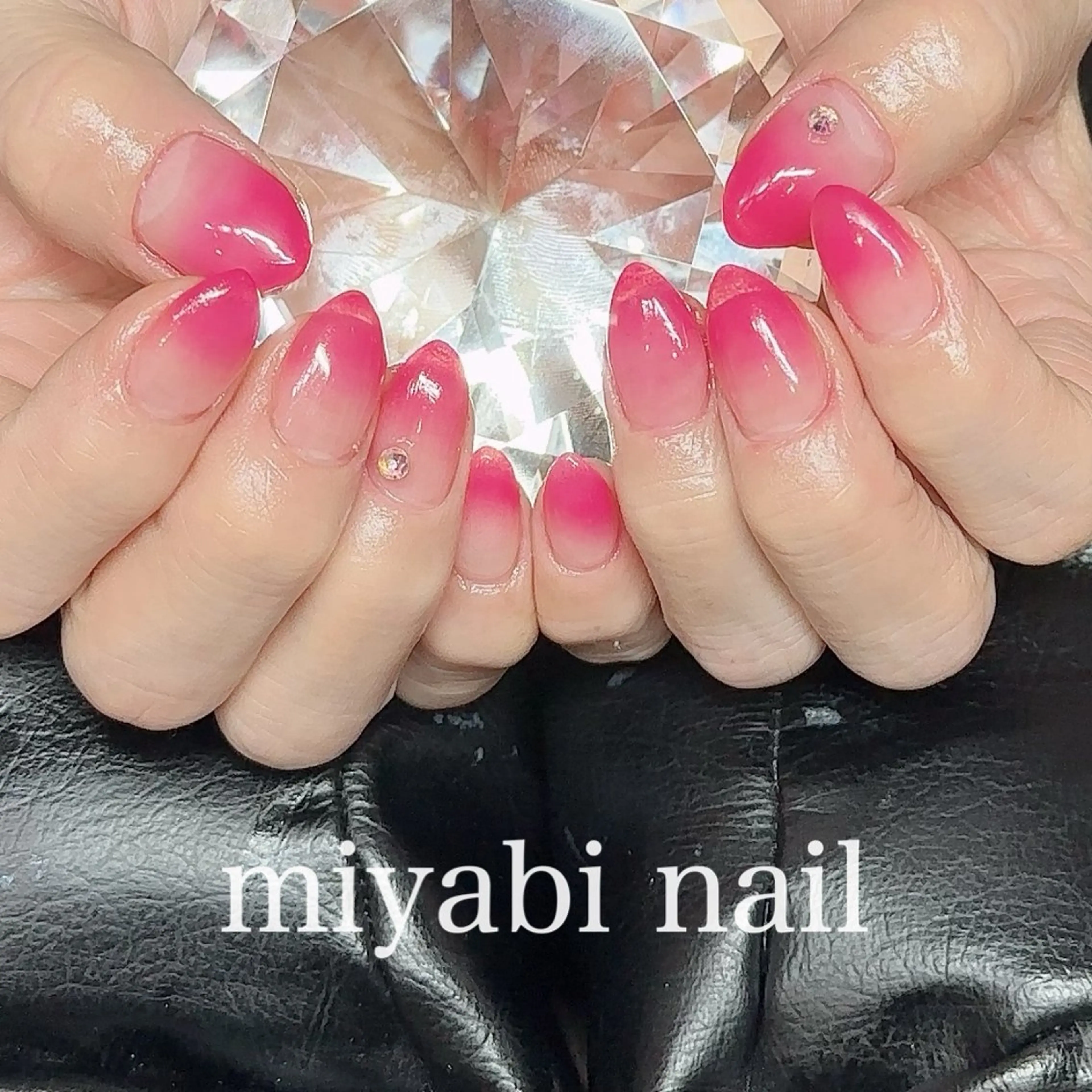 ネイル ジェルネイル グラデーション ピンク 春ネイル ハンドネイル miyabi nail 桂川駅近くのネイルデザイン