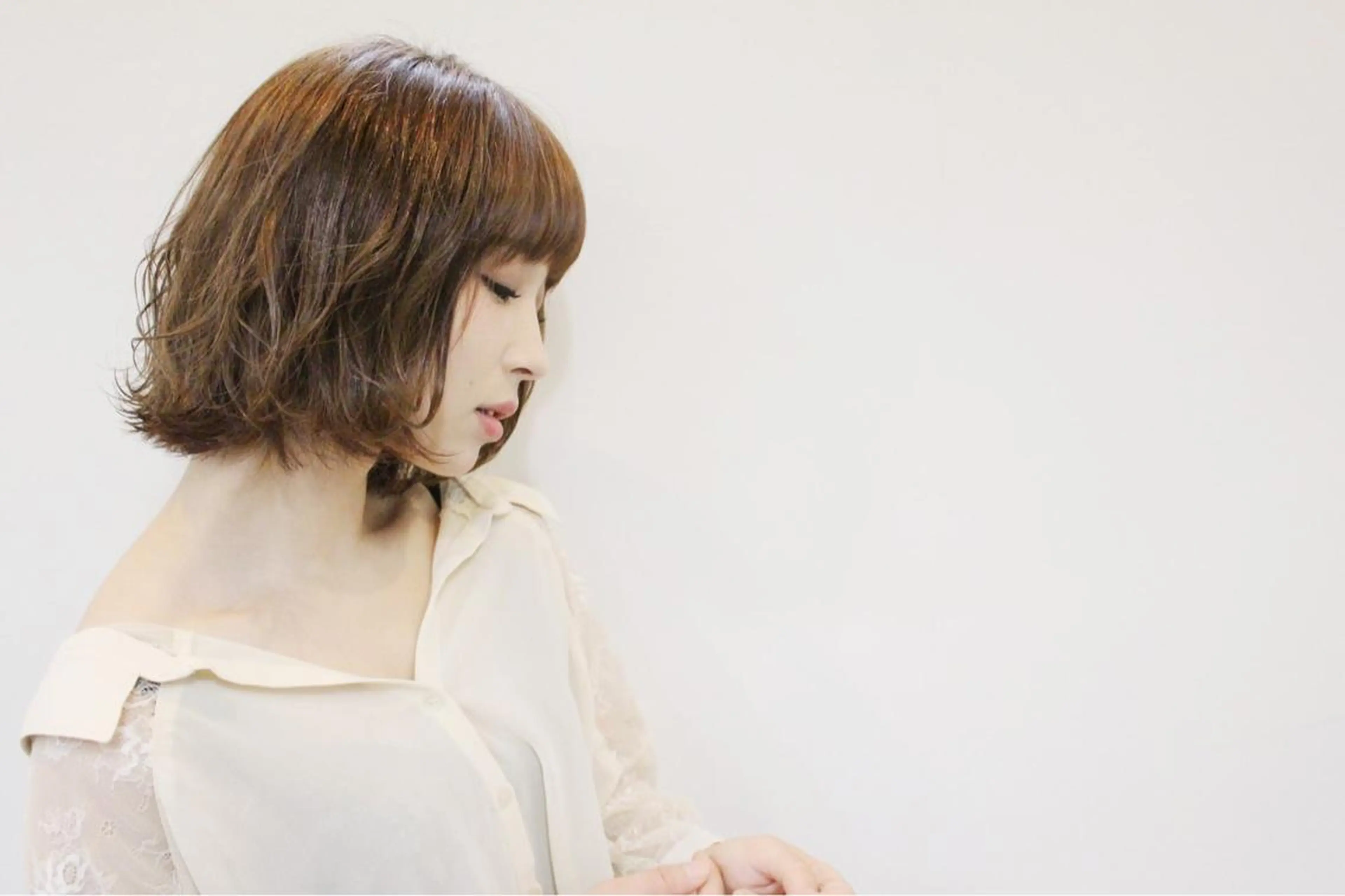 ショート カラー パーマ リルウヘアー 天王寺のヘアスタイル