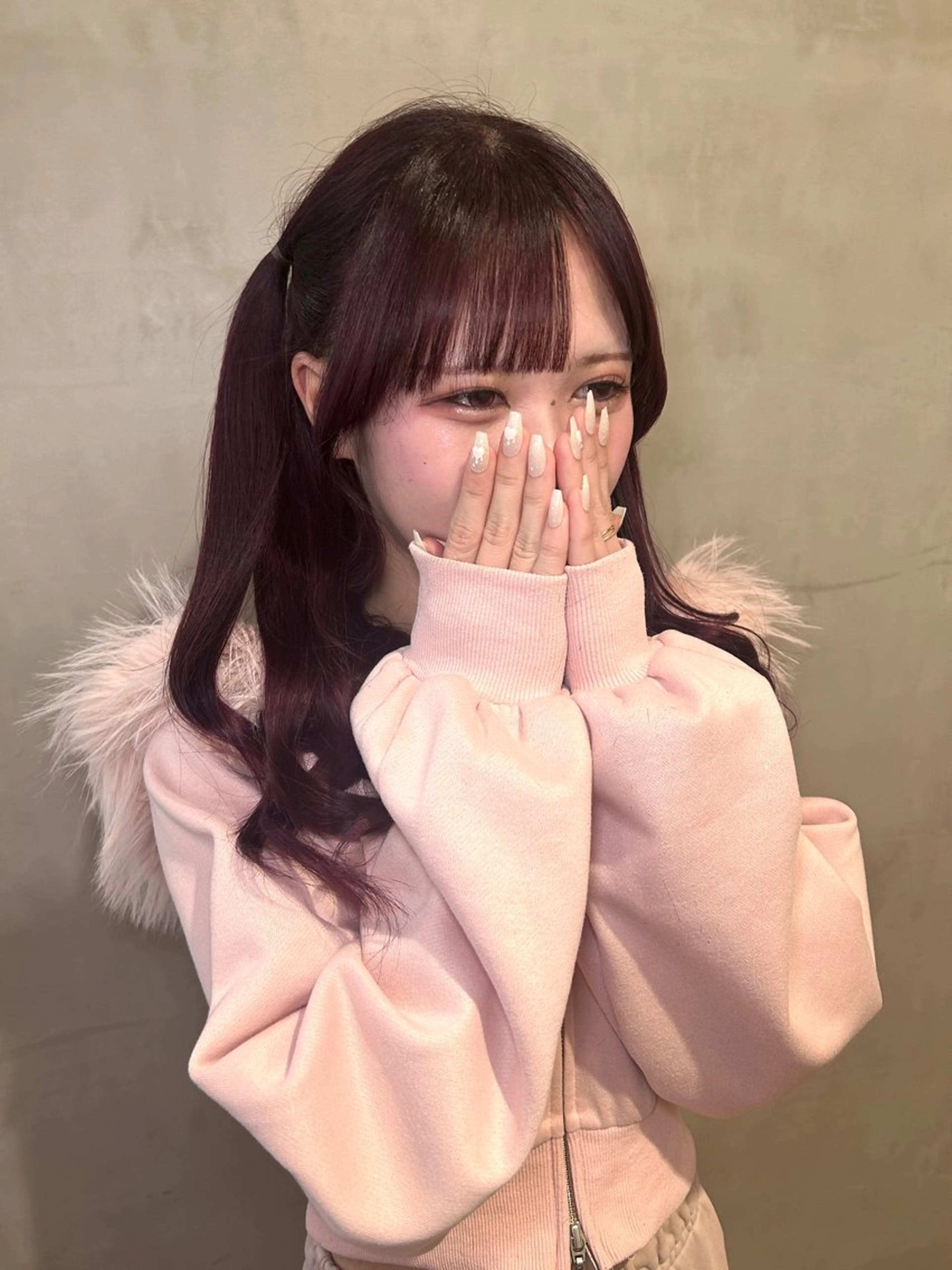 セミロング カラー ラベンダーカラー ピンクカラー カット ヘアカラー トリートメント 顔まわり/暖色 可愛い特化🎀ゆうなのヘアスタイル