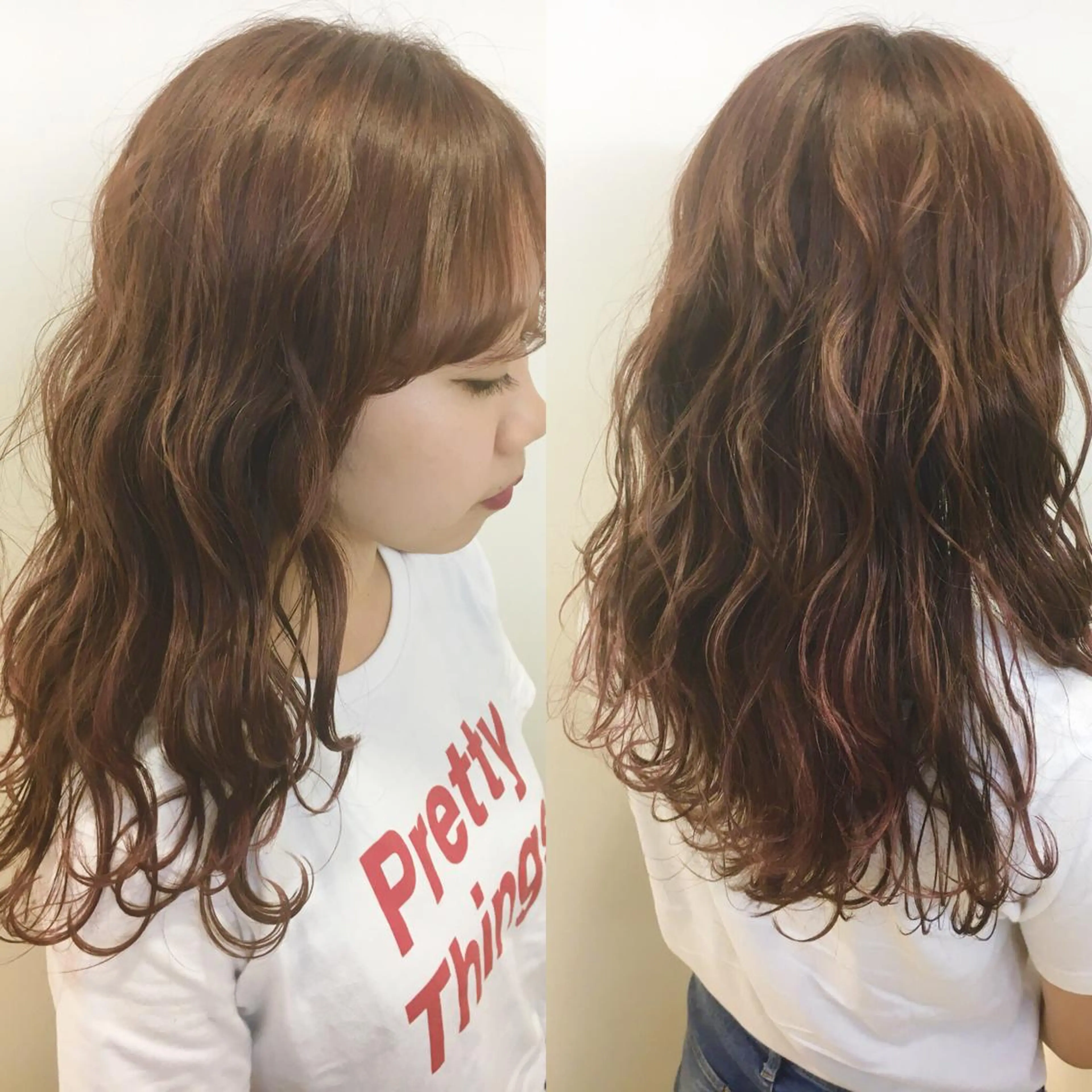 ロング カラー ベージュカラー ピンクカラー ピンクベージュ ヘアカラー 永井 大希のヘアスタイル