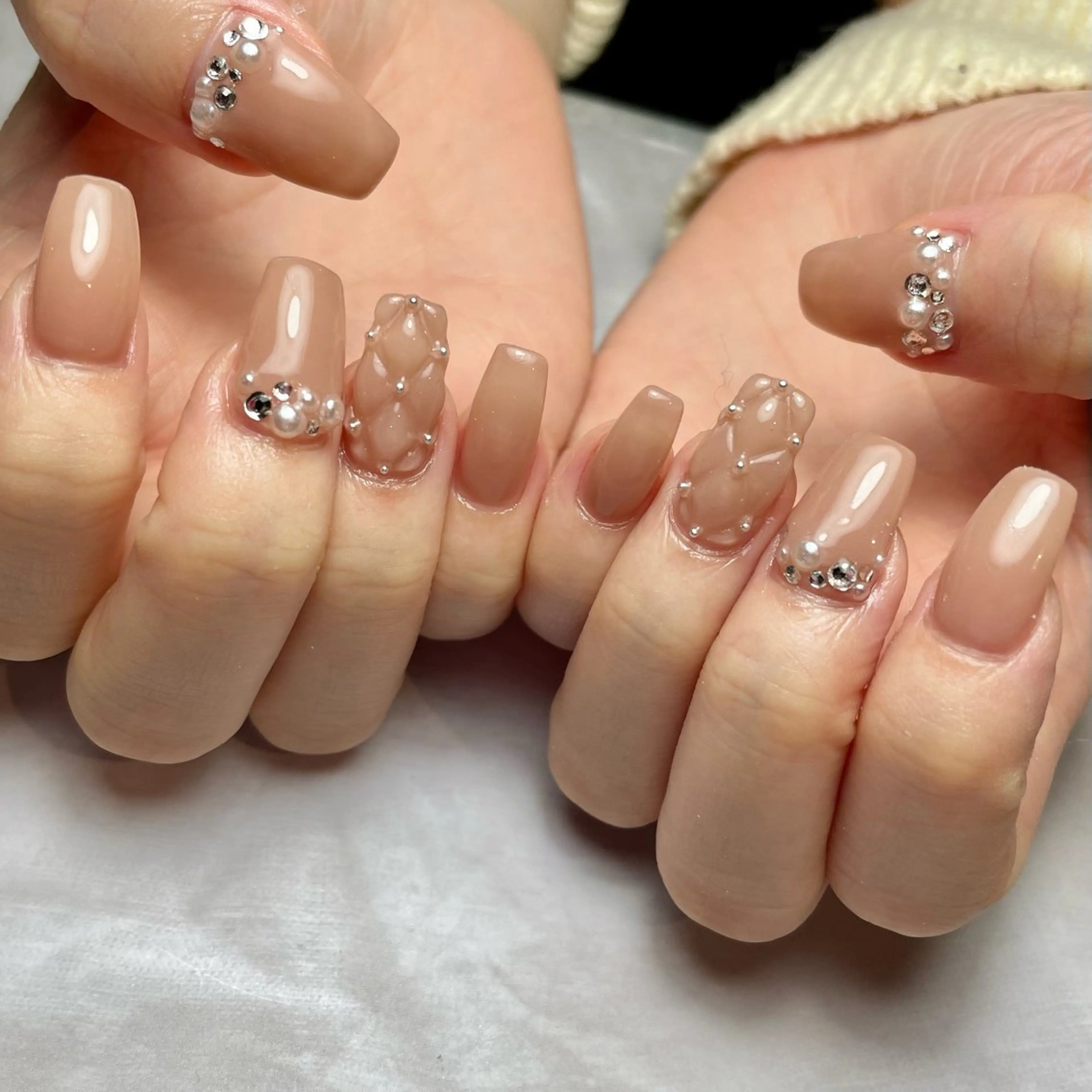 ネイル アートネイル スカルプネイル シンプルネイル スクエアネイル Reflection marikoのネイルデザイン