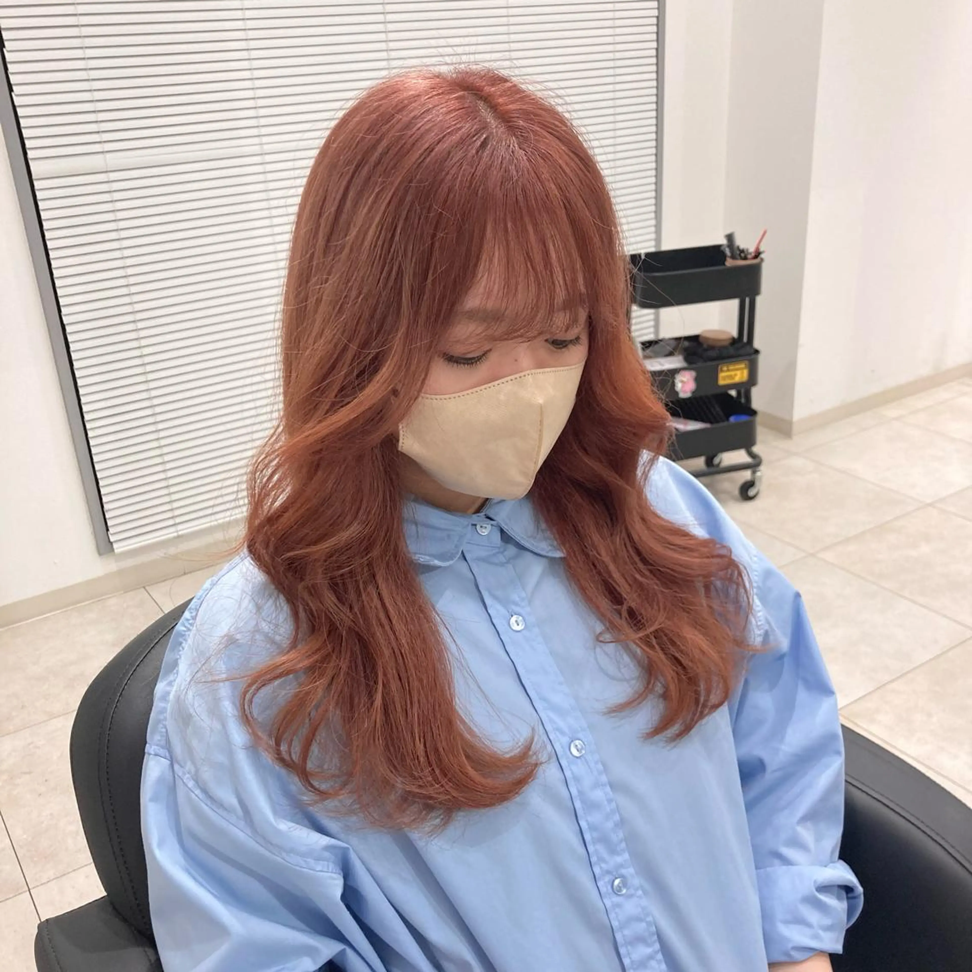 ロング カラー ブリーチ ヘアカラー ピンクカラー🎀 米津 美佑のヘアスタイル