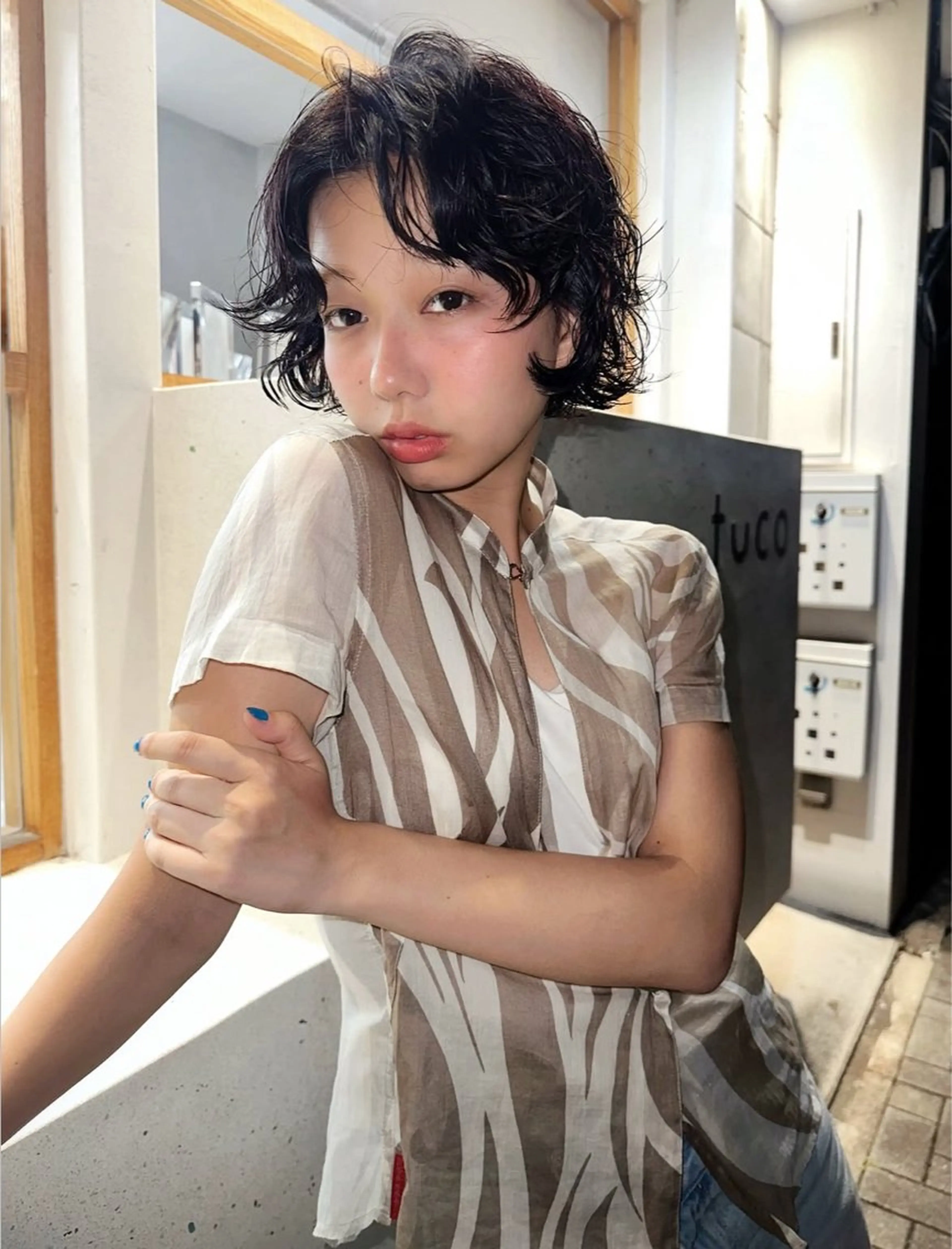 ショート パーマ ボブレイヤー ボブ レイヤーカット カット パーマ トリートメント パーマ /レイヤー 榛地渉馬 /矢場町のヘアスタイル