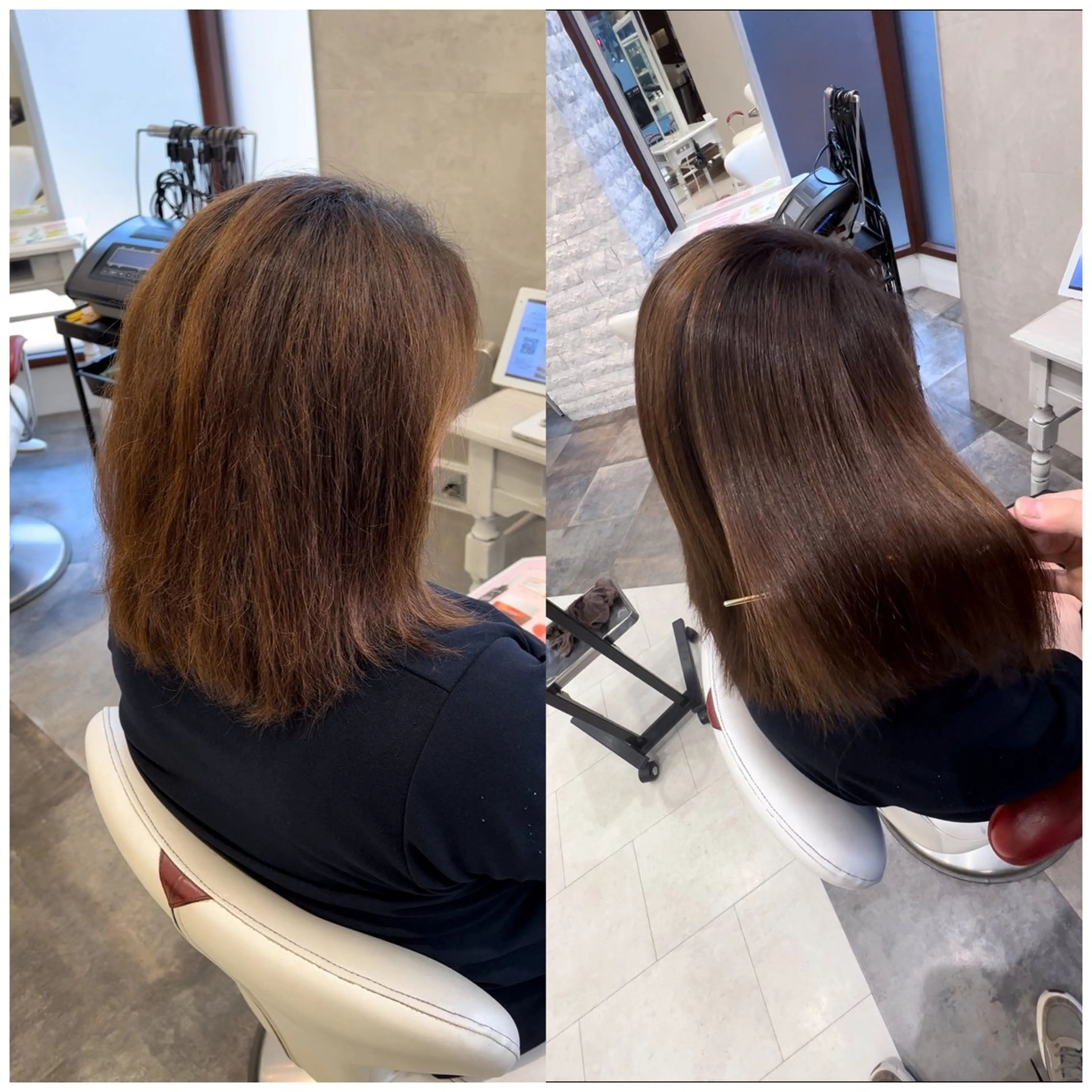 ミディアム 髪質改善【新宮】石川 周併ブリーチ毛OKのヘアスタイル