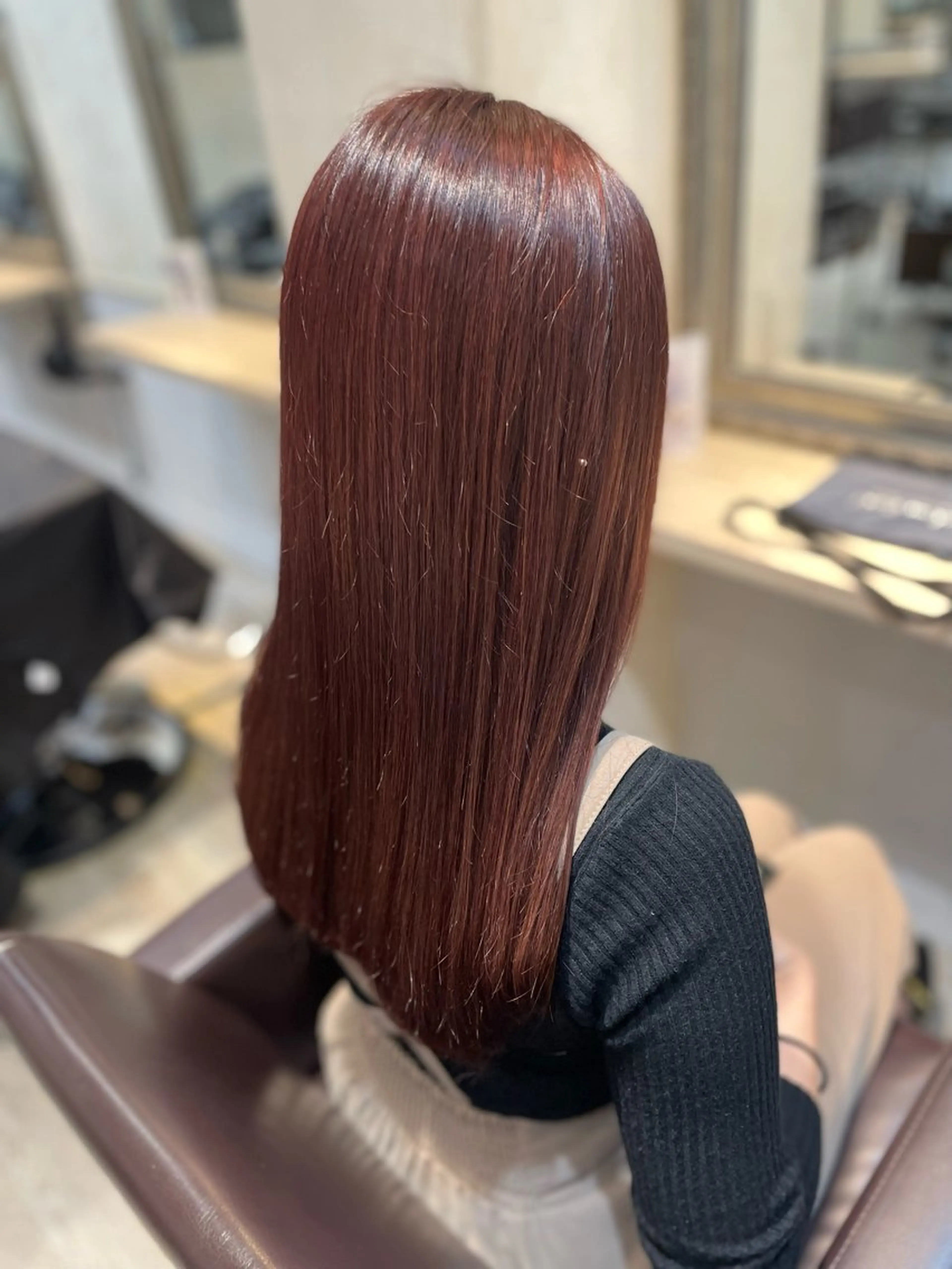 ロング カラー ピンクカラー レッドカラー カラー✨縮毛矯正✨ ハギワラケンタのヘアスタイル