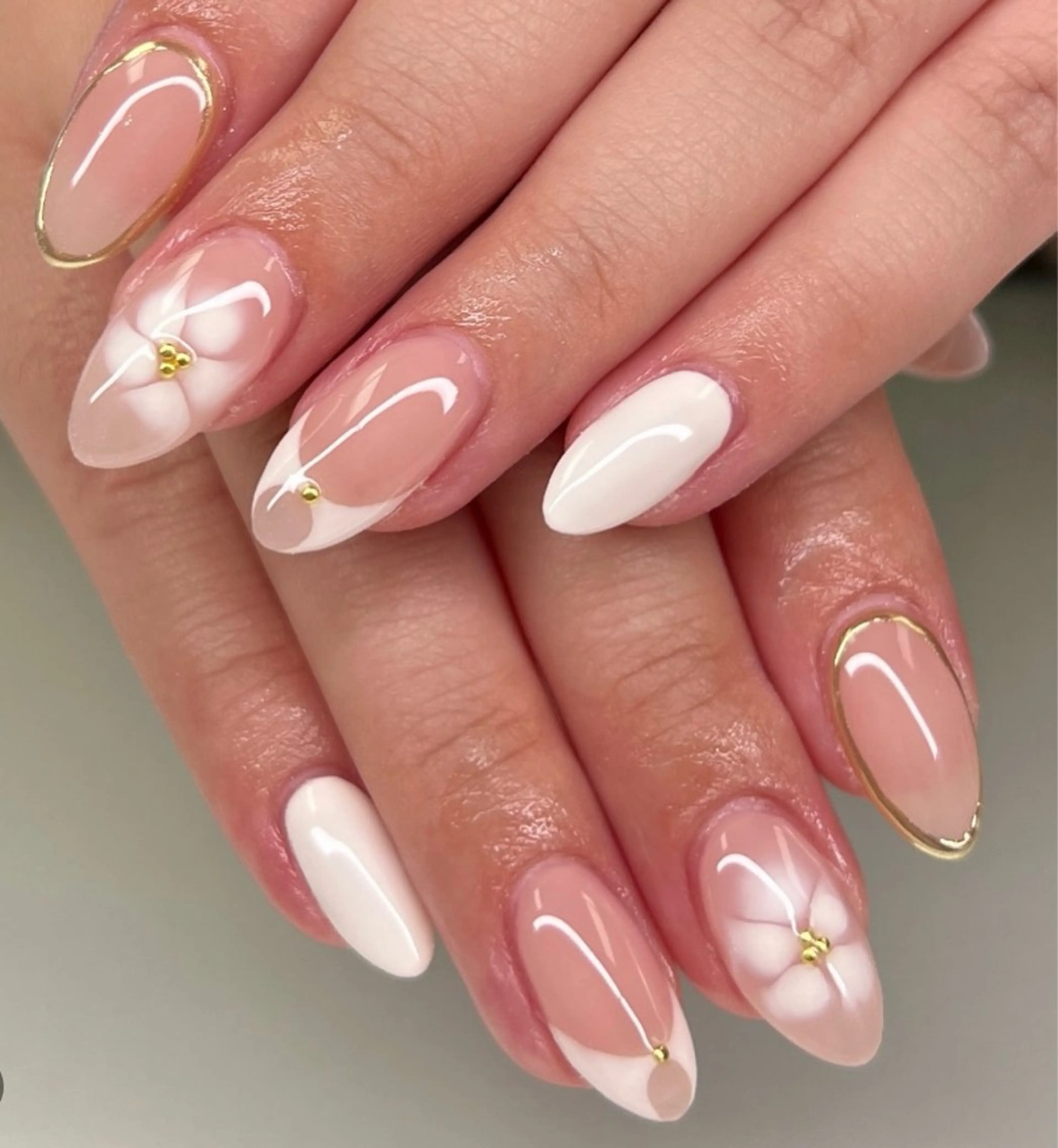 ネイル 韓国ネイル 持ち込み ニュアンスネイル ネイルチップ ハンドネイル TABI ANA.CHUOのネイルデザイン