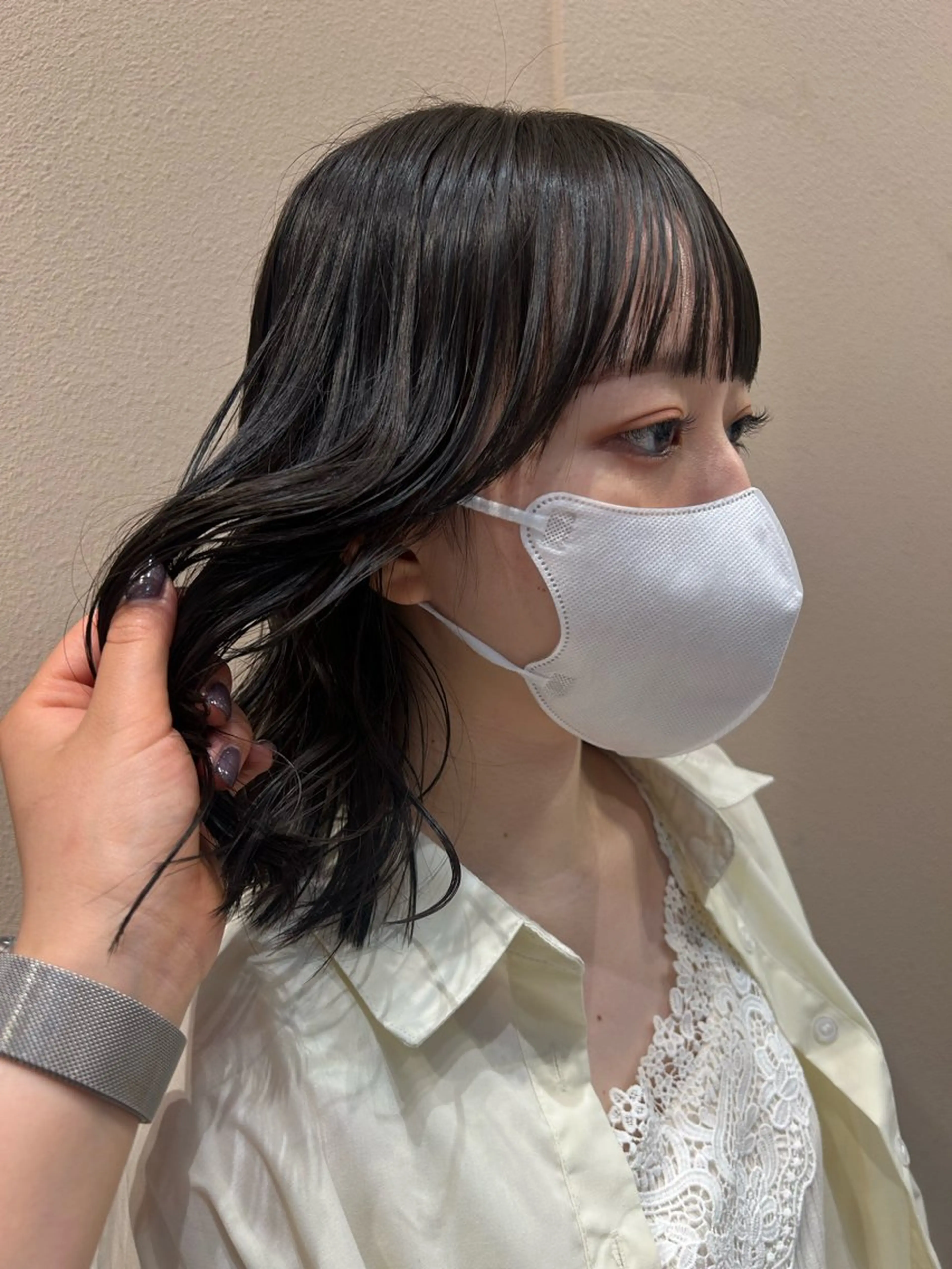 ミディアム カラー ヘアカラー MIKA/ボブ/ レイヤー/メンズのヘアスタイル