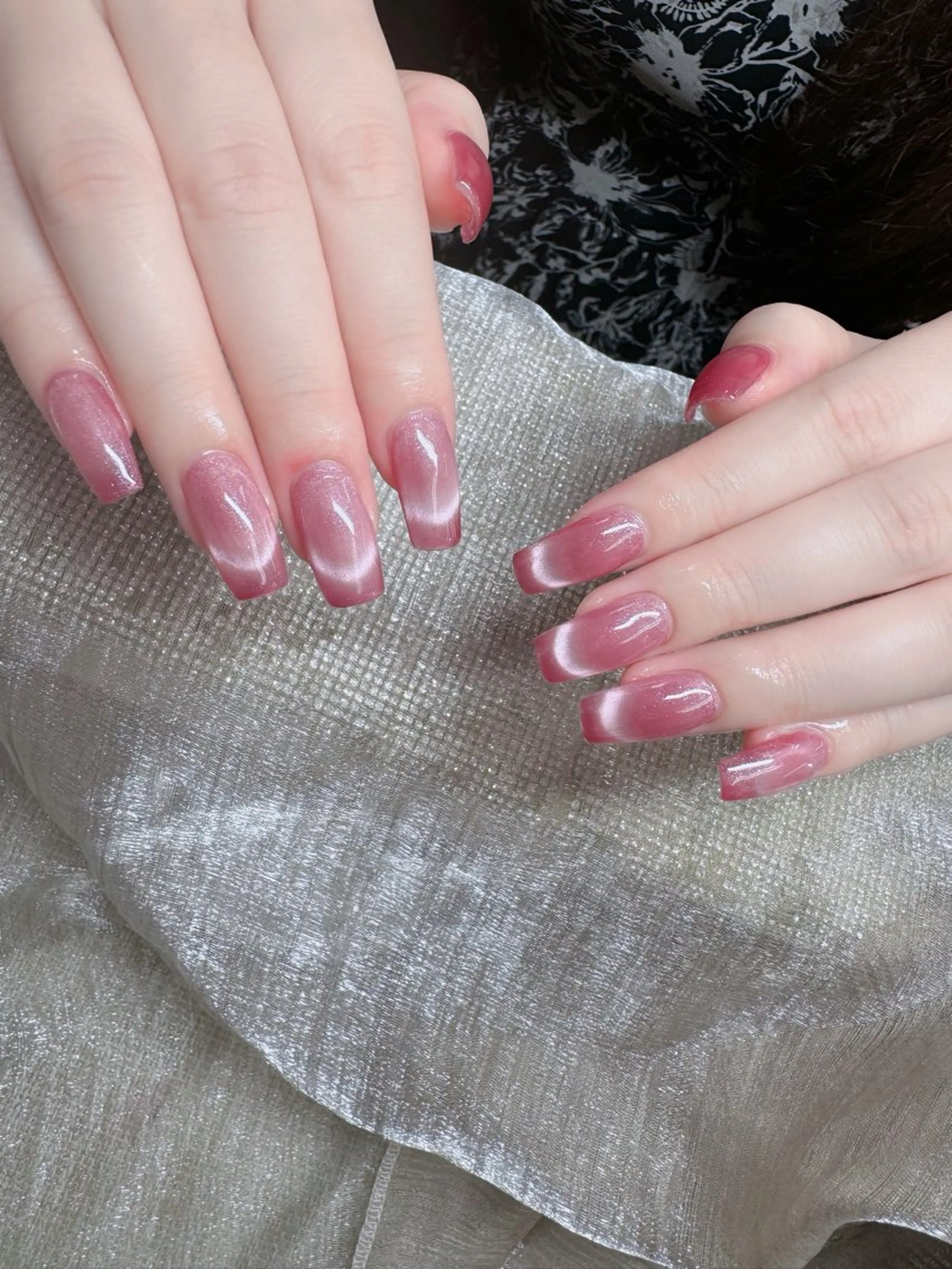 ネイル フレンチネイル ジェルネイル ガラスフレンチ ハロウィン ハート H.baby Nail Salonのネイルデザイン