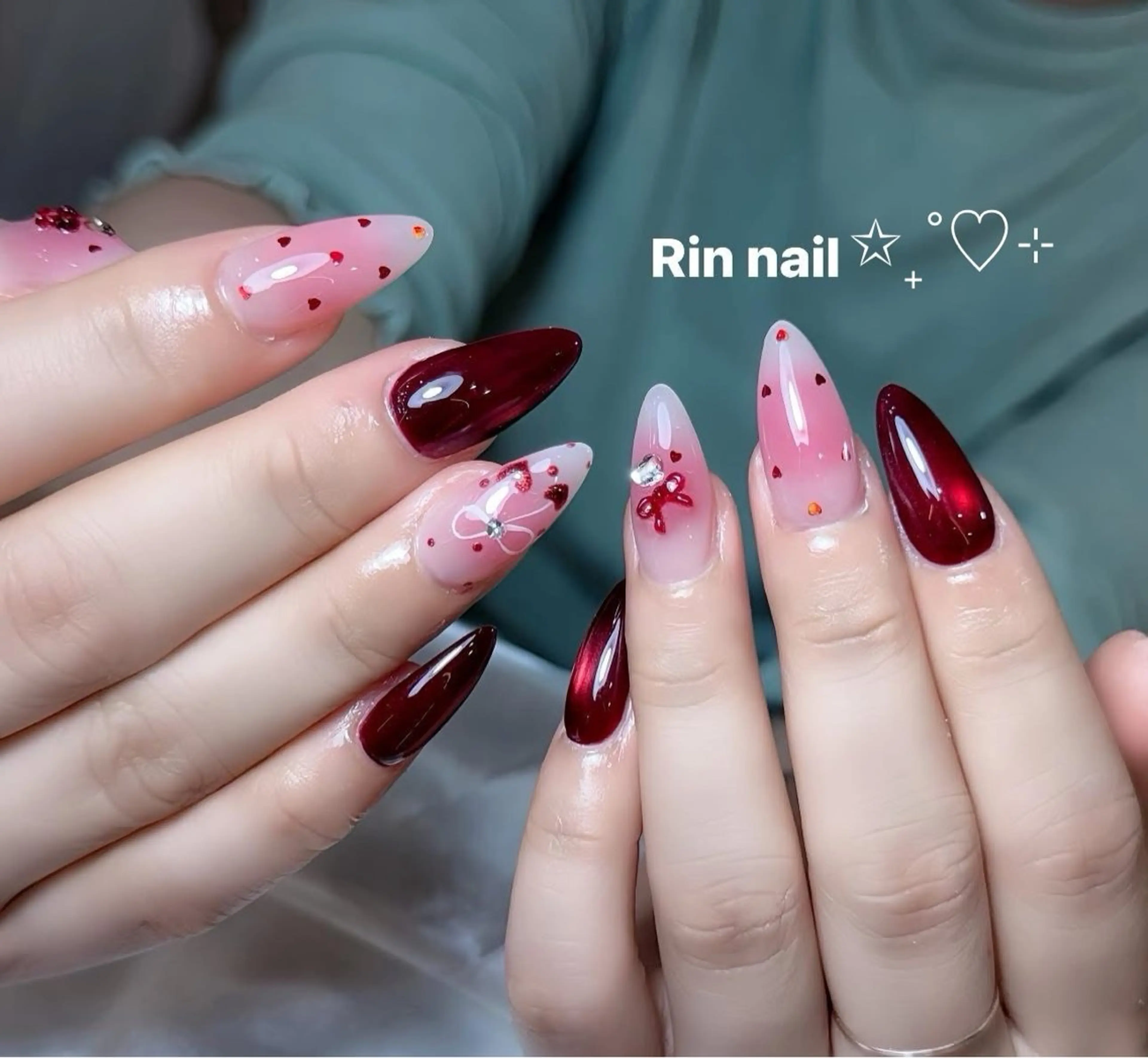 ネイル アートネイル ジェルネイル ロングネイル ニュアンスネイル スカルプネイル ハンドネイル Rin Nail 新大久保店のネイルデザイン