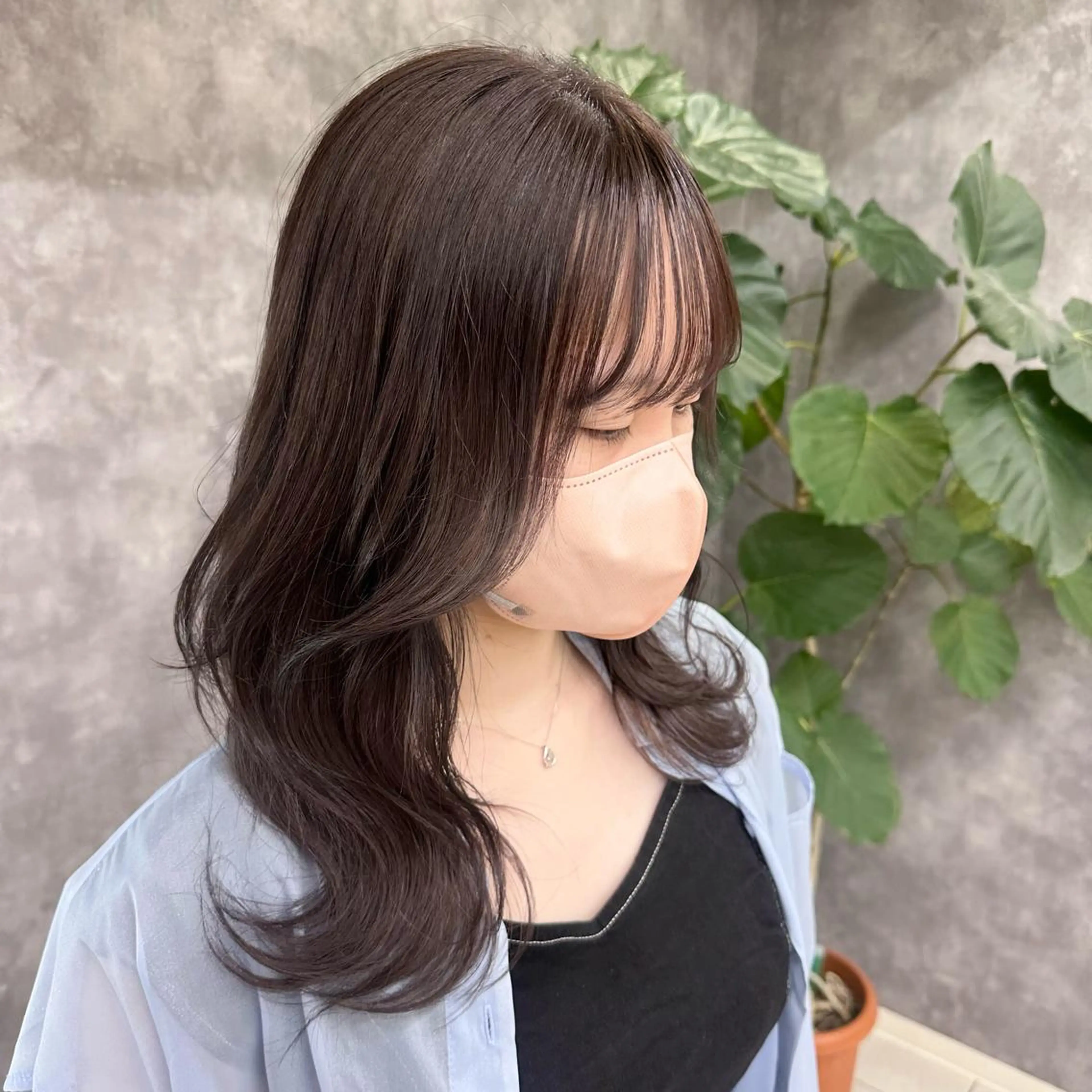 セミロング カラー グレージュ パープルカラー パープルグレージュ SHUN/ブリーチ/ カラー/臼井/佐倉のヘアスタイル