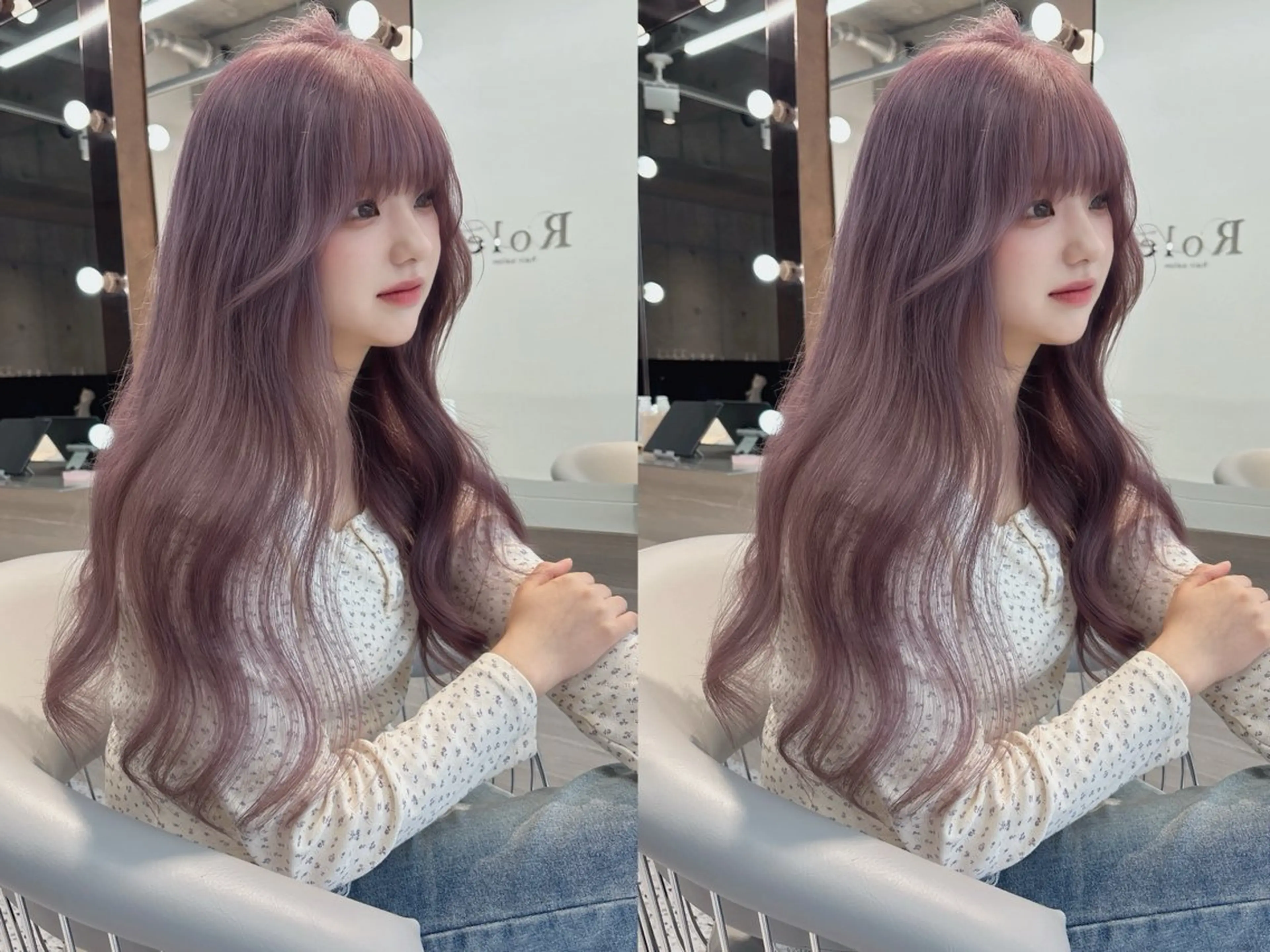 ミディアム カラー ブリーチ ボブ 韓国風ヘア レイヤーカット トリートメント ヘアカラー rina／ベージュ ワンホン/韓国ヘアのヘアスタイル