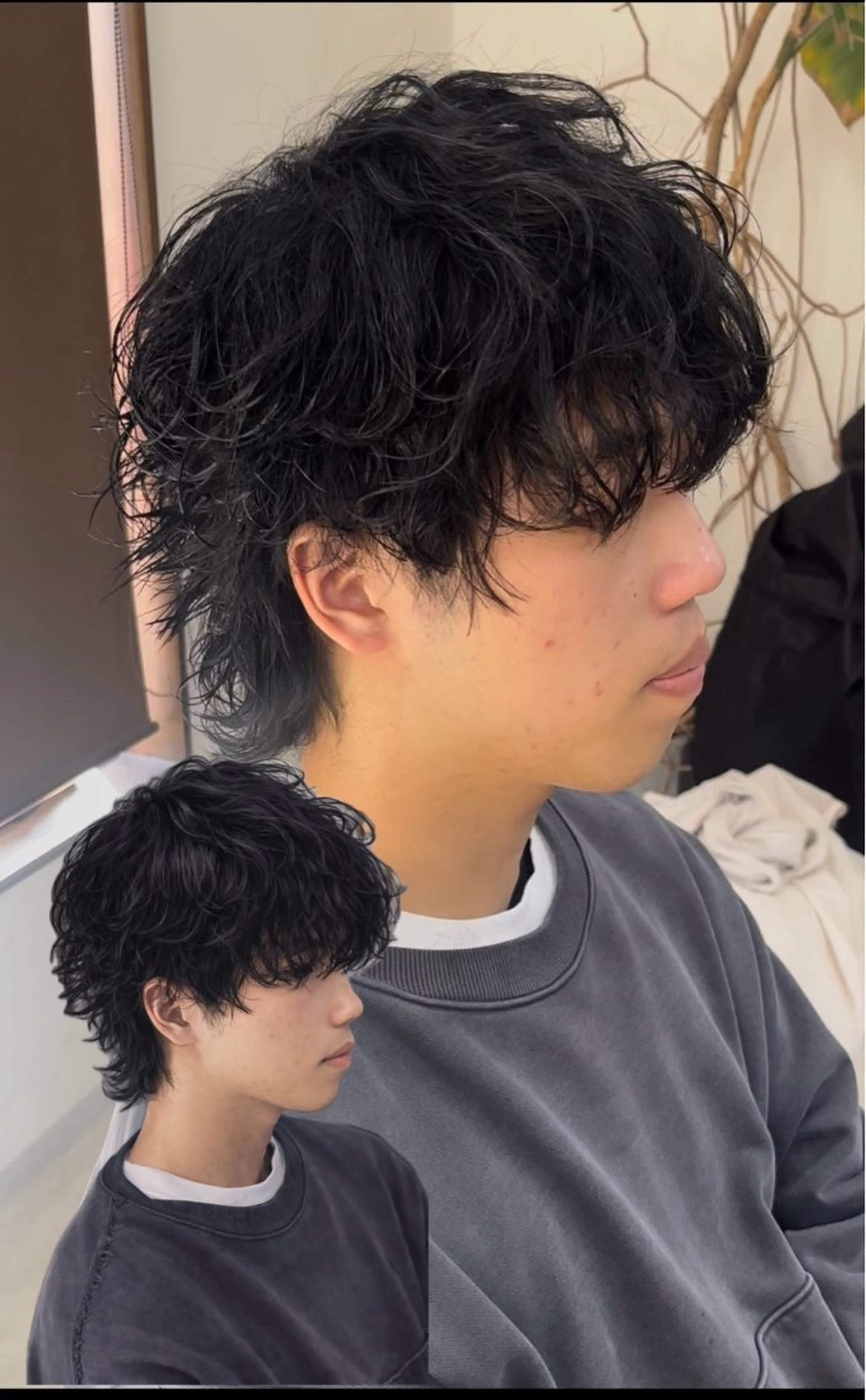 ショート メンズ メンズウルフカット ウルフカット カット パーマ メンズパーマ& ハイトーン特化谷村のヘアスタイル