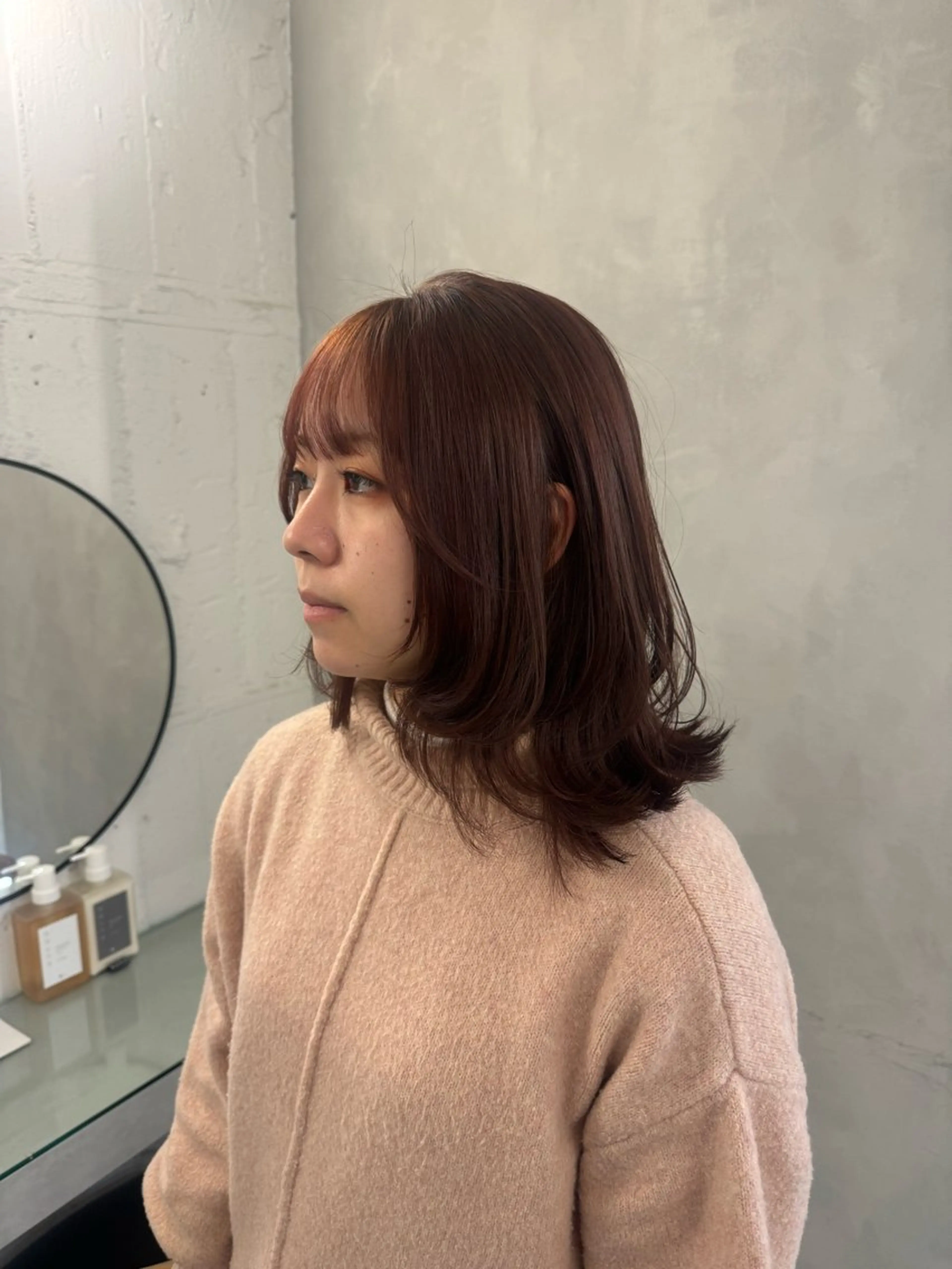 セミロング ヘアカラー トリートメント 顔周りcut・ご相談 ＝新宿しずく🇰🇷のヘアスタイル